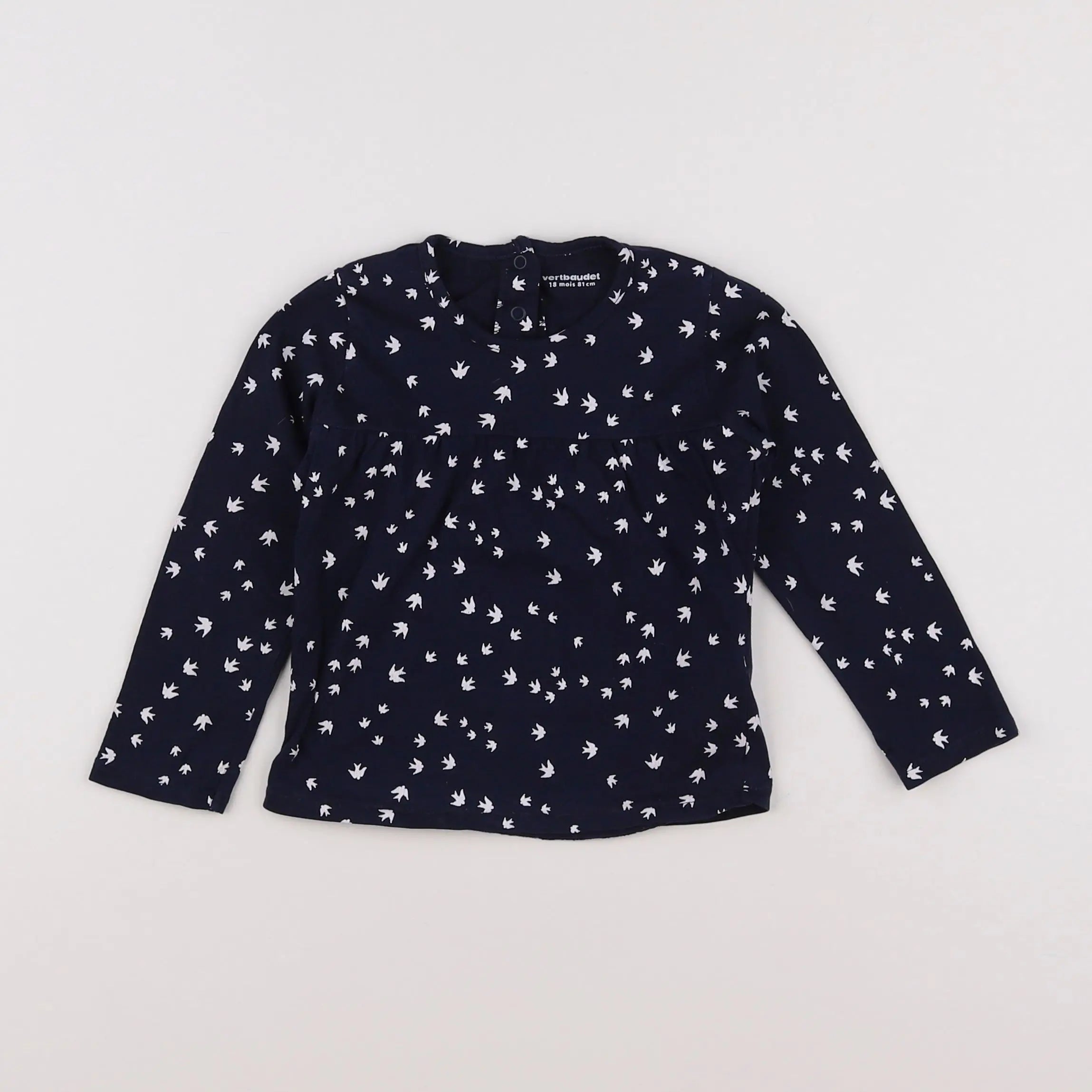 Vertbaudet - tee-shirt bleu, blanc - 18 mois