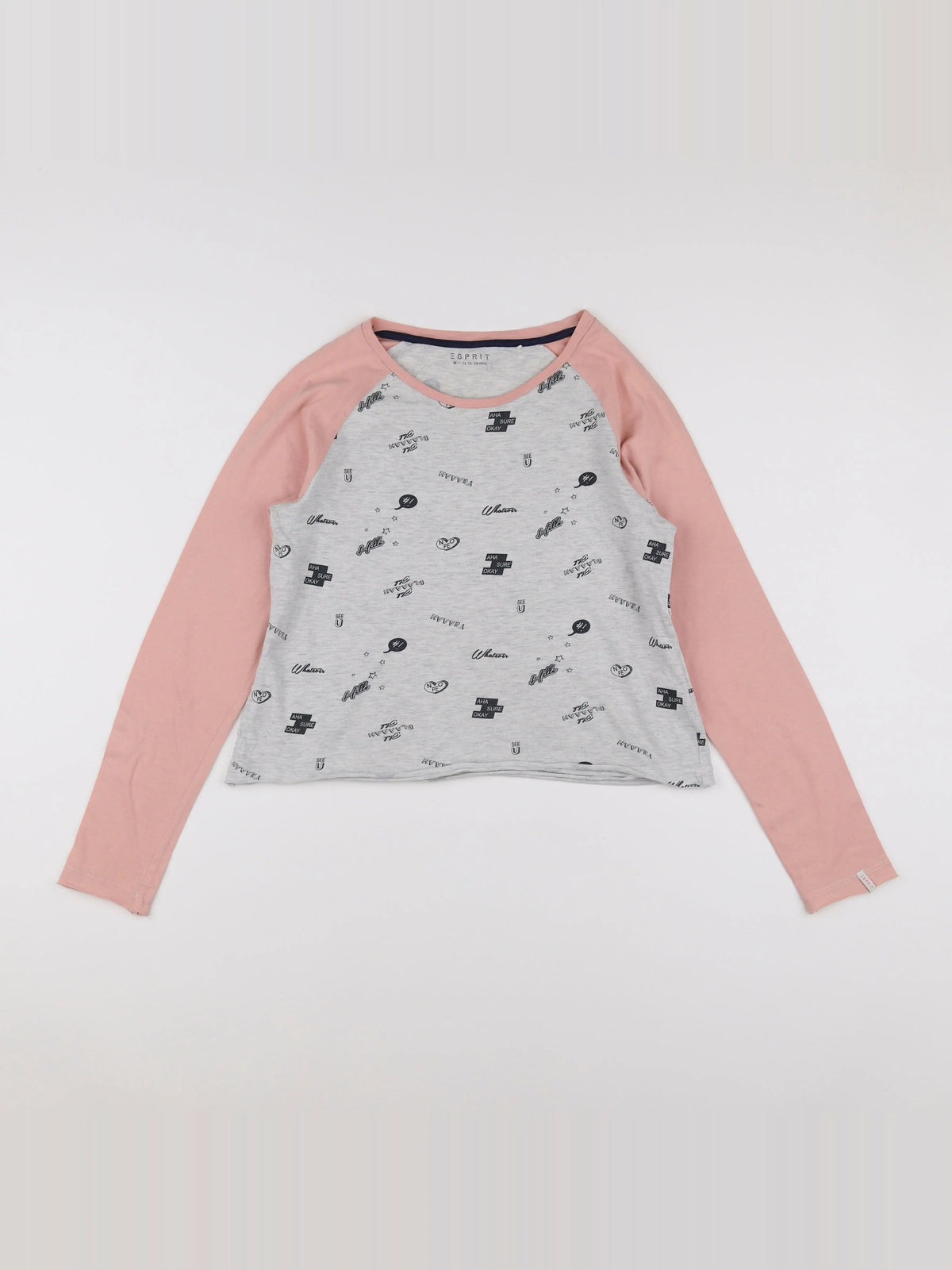 Esprit - tee-shirt rose, gris - 12/13 ans