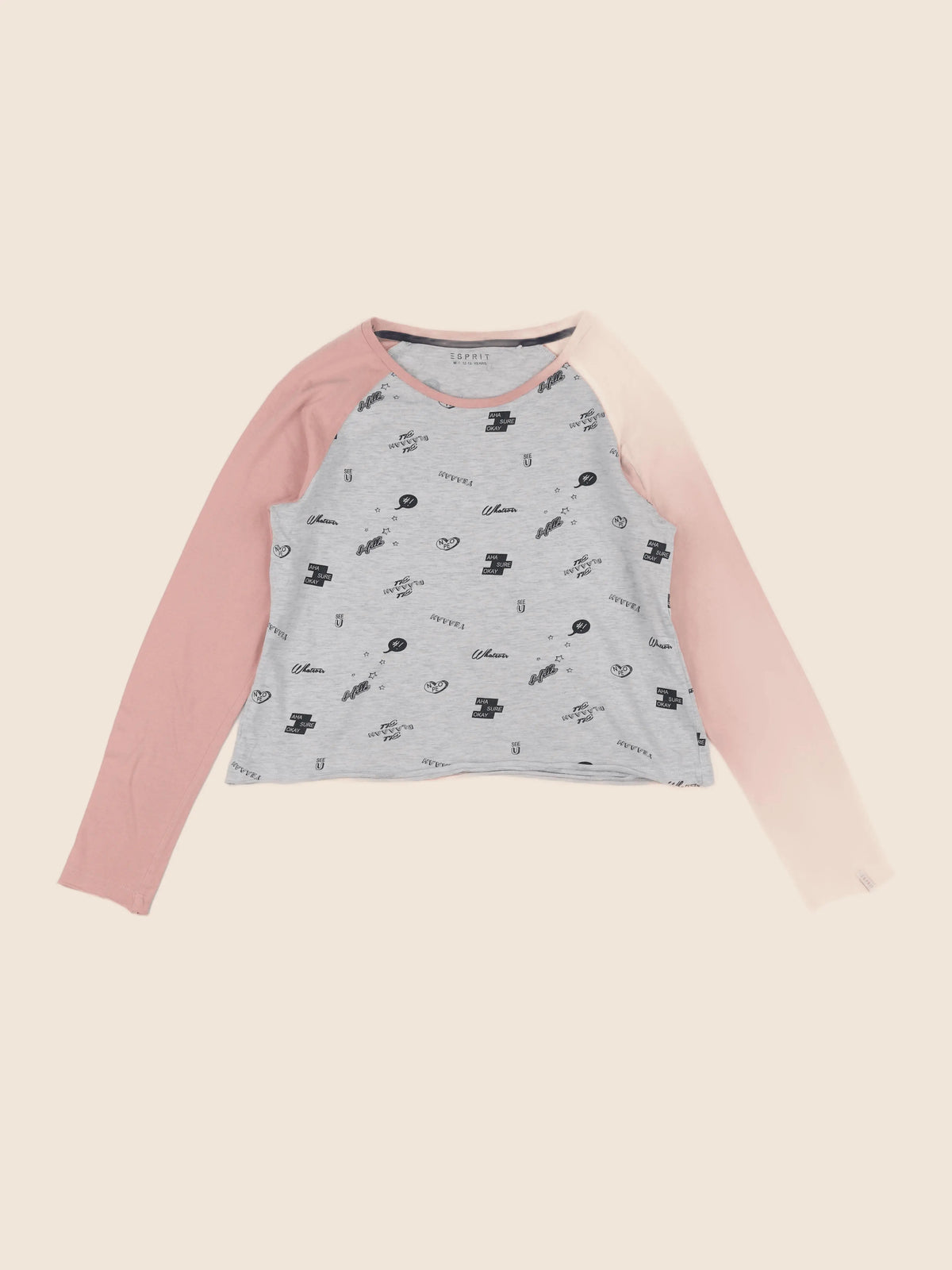 Esprit - tee-shirt rose, gris - 12/13 ans