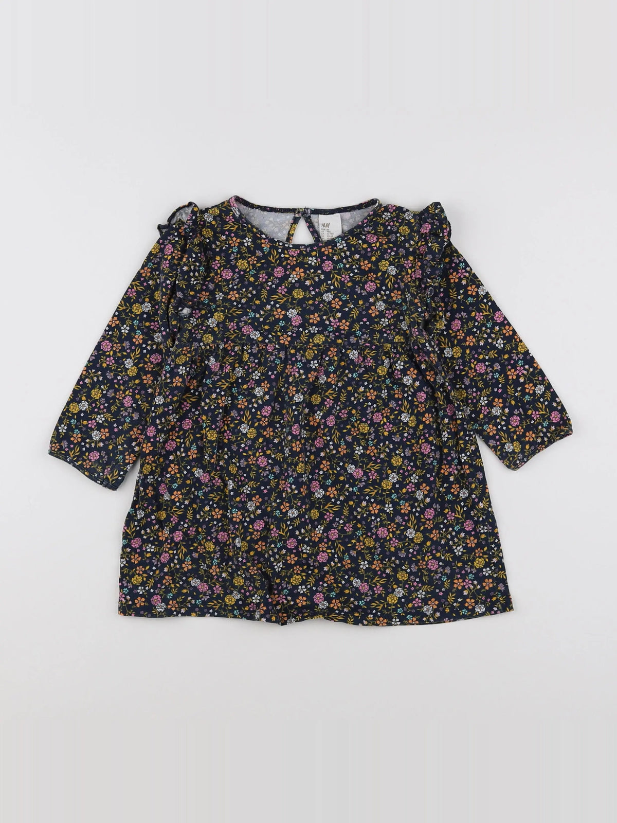 H&M - robe bleu, rose - 12/18 mois