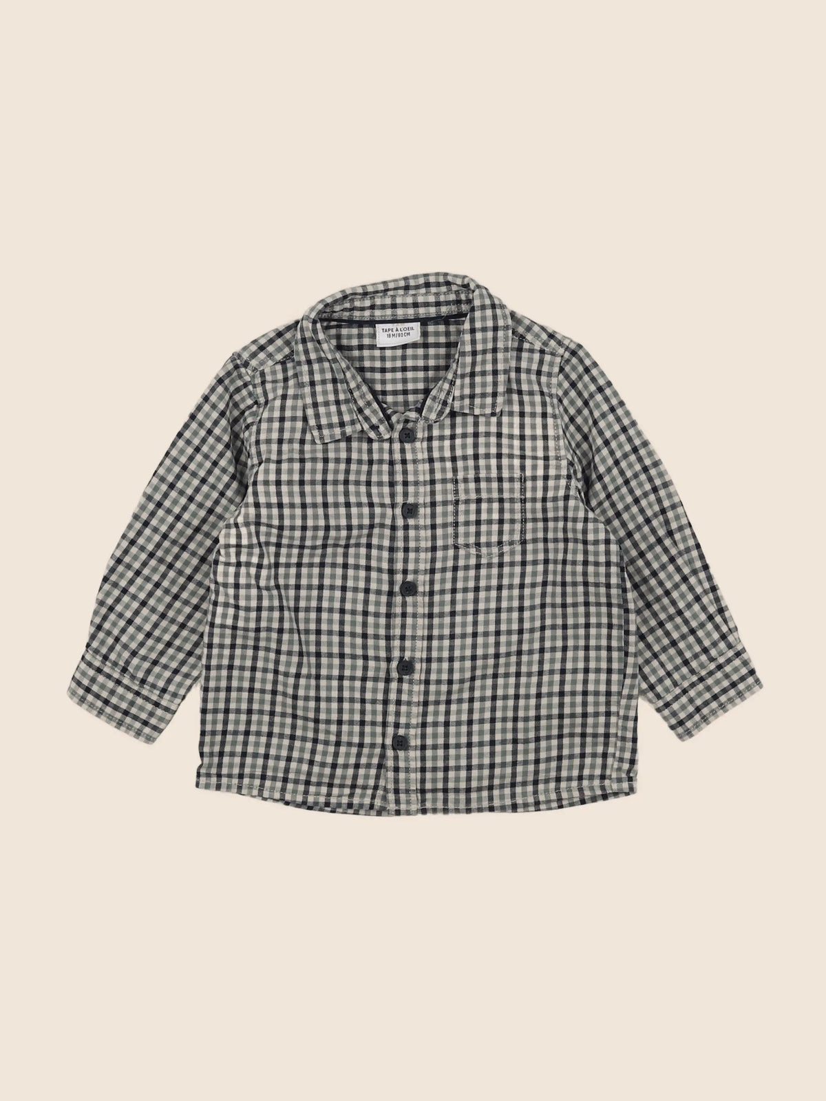 Vertbaudet - chemise bleu, vert - 18 mois