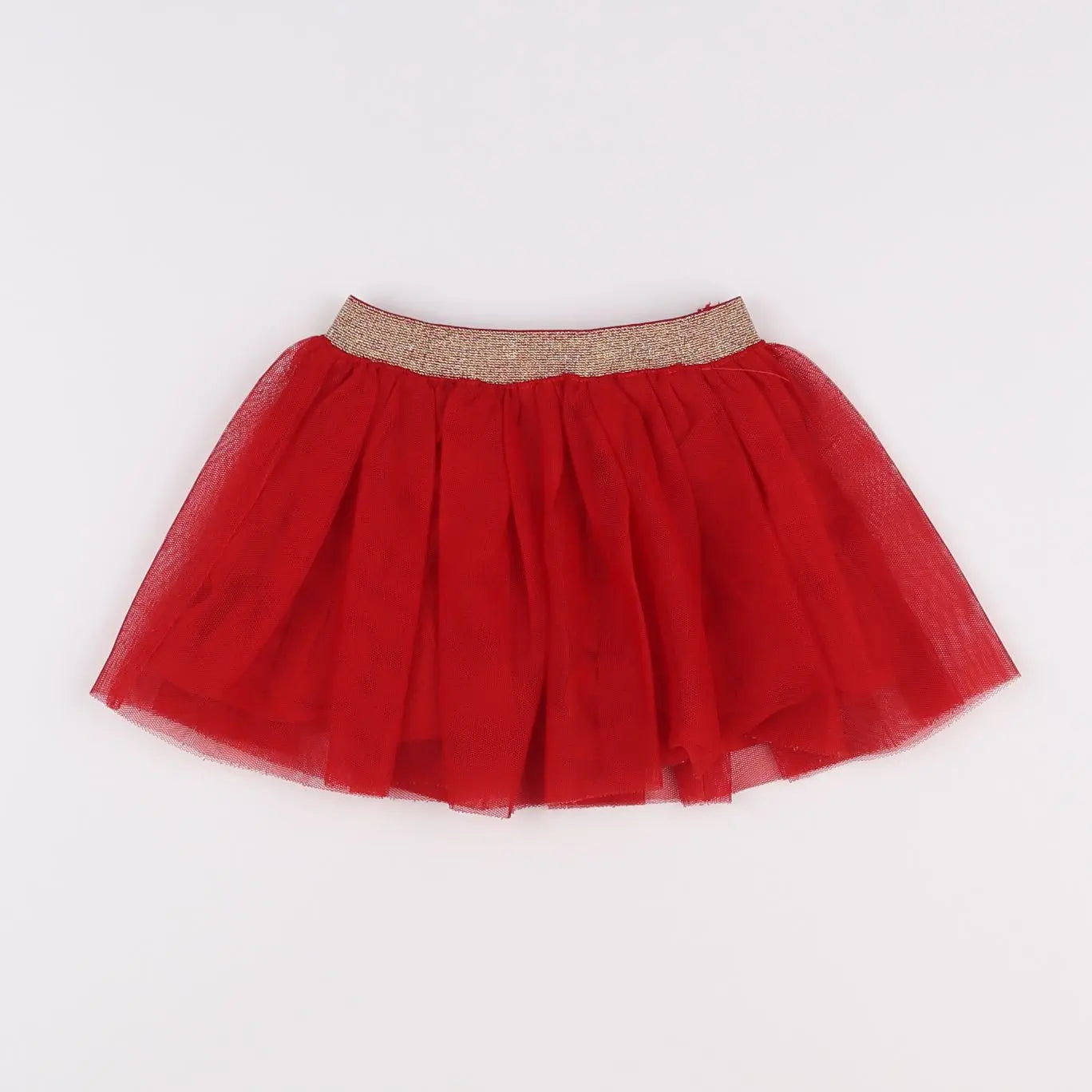 Vertbaudet - jupe rouge, or - 18 mois