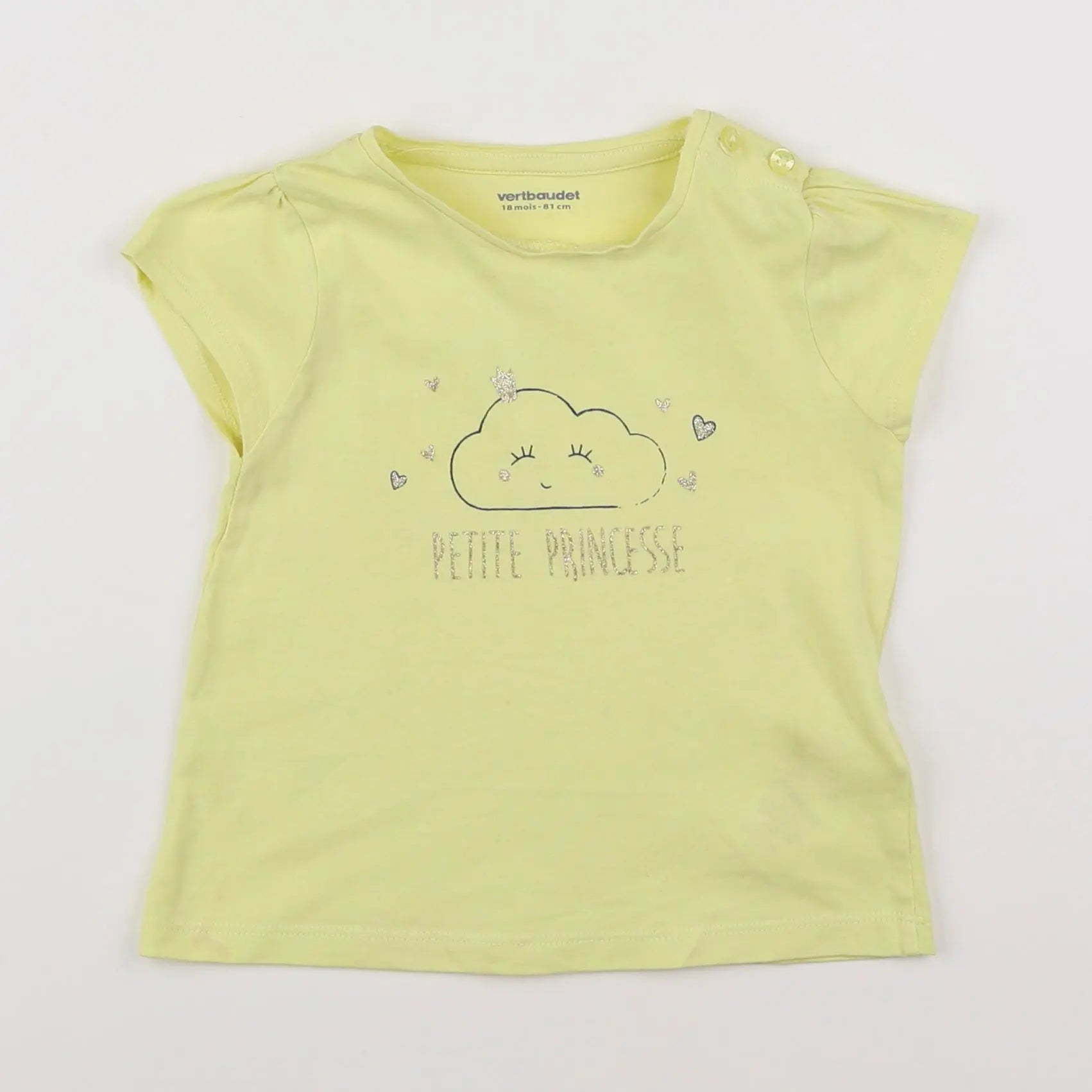 Vertbaudet - tee-shirt jaune - 18 mois