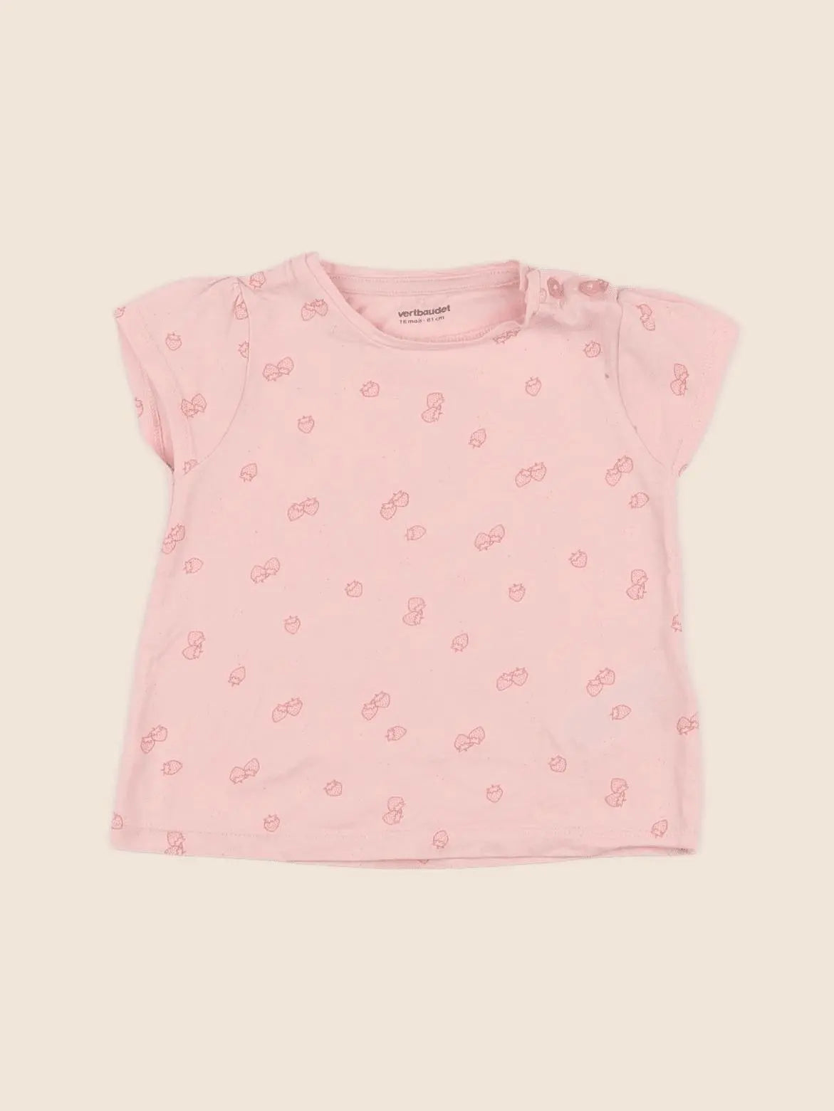 Vertbaudet - tee-shirt rose - 18 mois