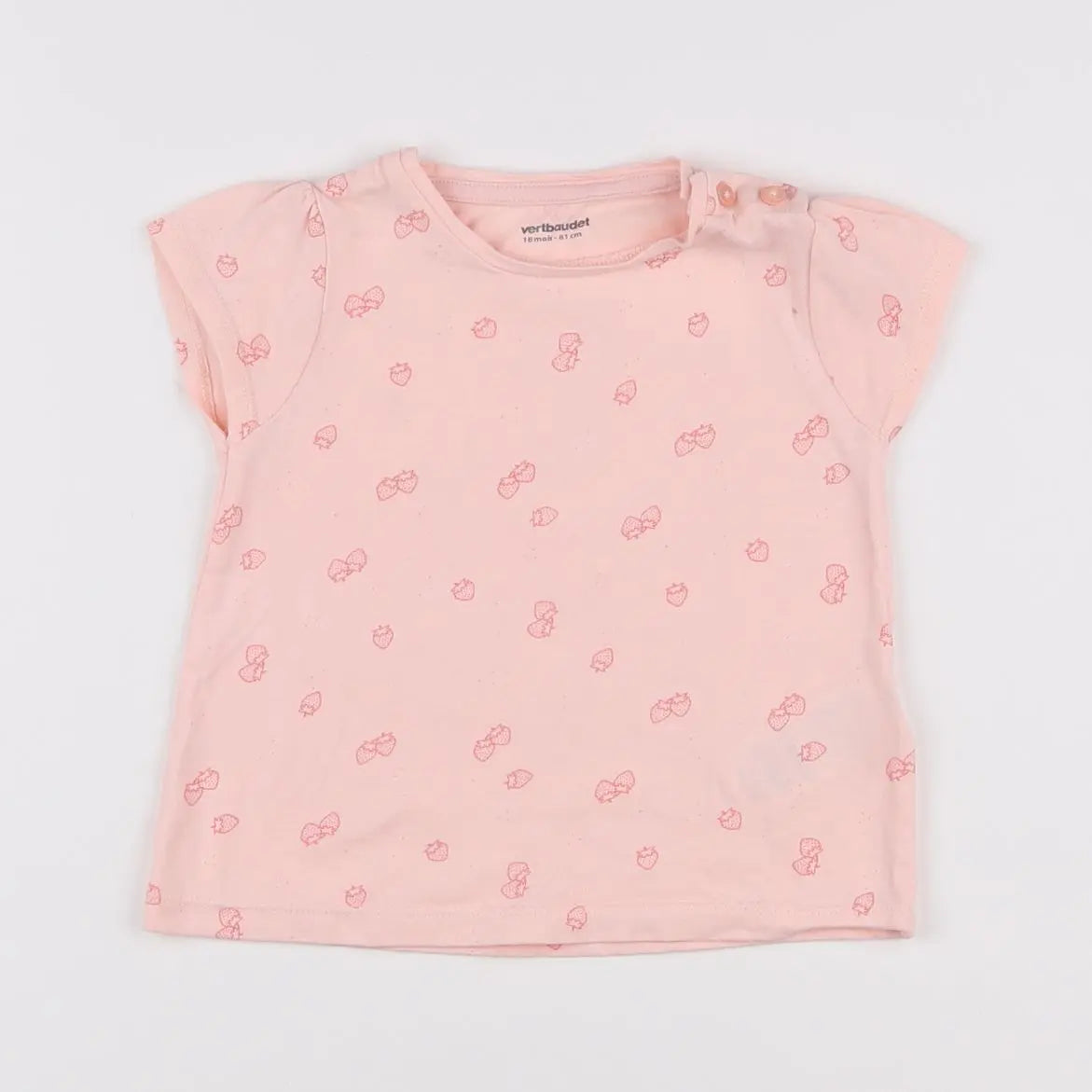 Vertbaudet - tee-shirt rose - 18 mois