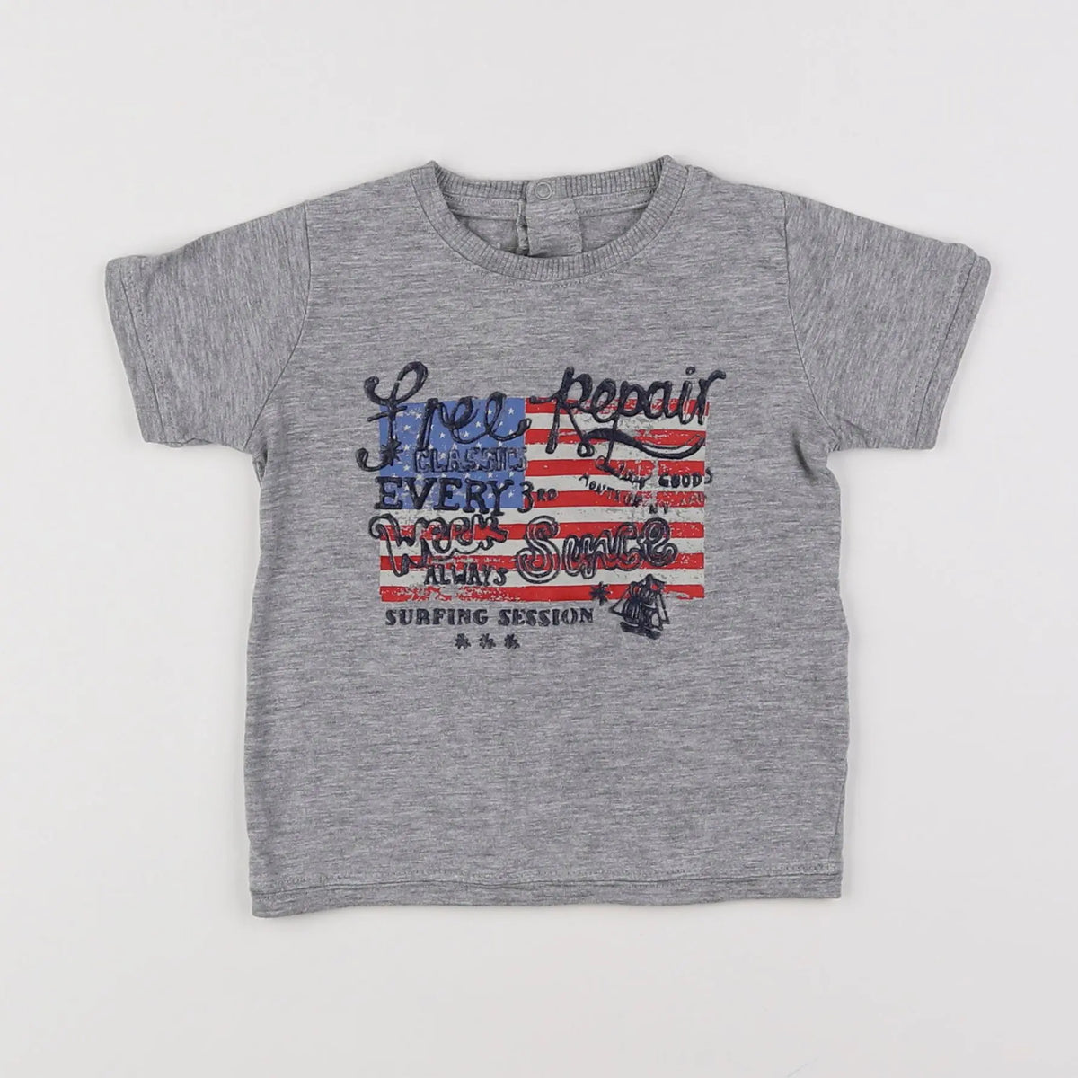 Vertbaudet - tee-shirt gris - 9 mois