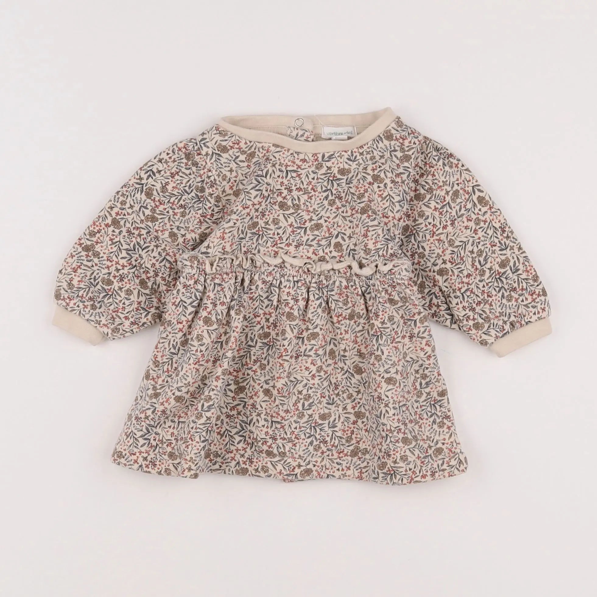 Vertbaudet - robe beige - 3 mois