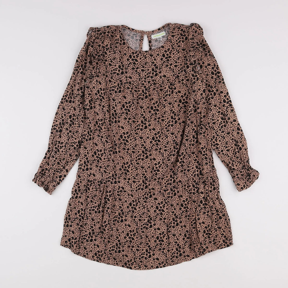 Vertbaudet - robe marron, noir - 8 ans