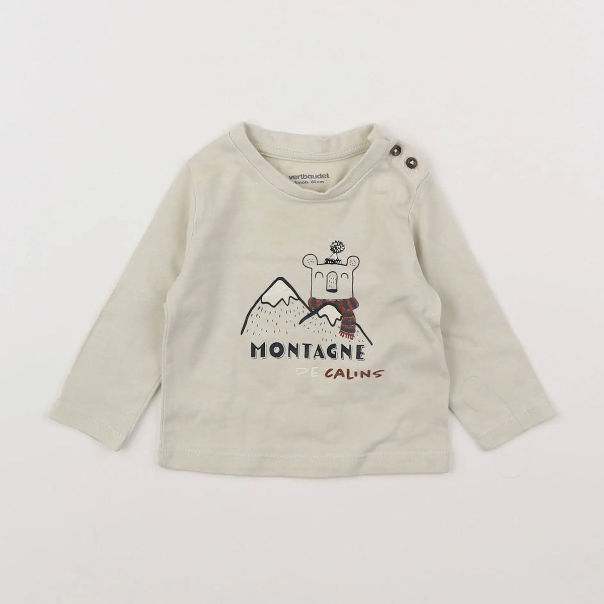 Vertbaudet - tee-shirt gris - 3 mois