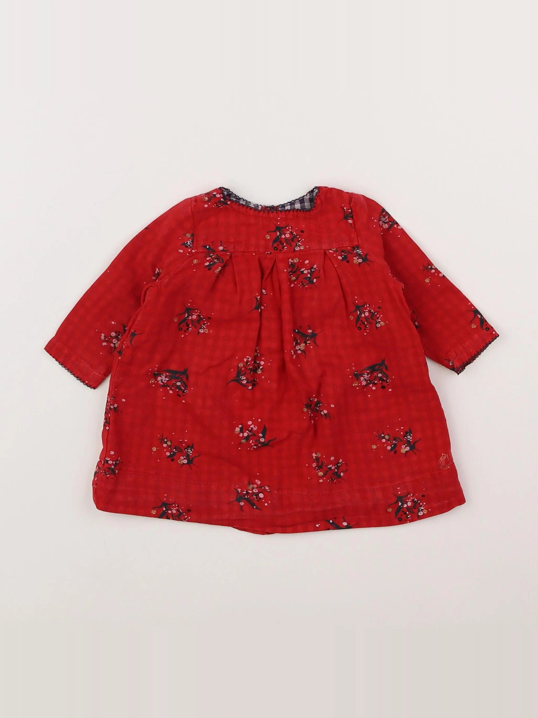 Petit Bateau - robe rouge - 3 mois