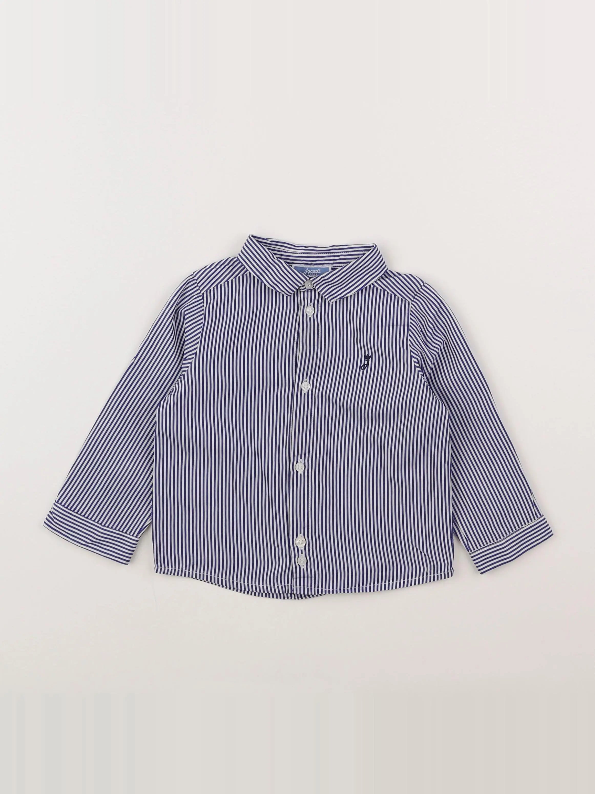 Jacadi - chemise blanc, bleu - 12 mois