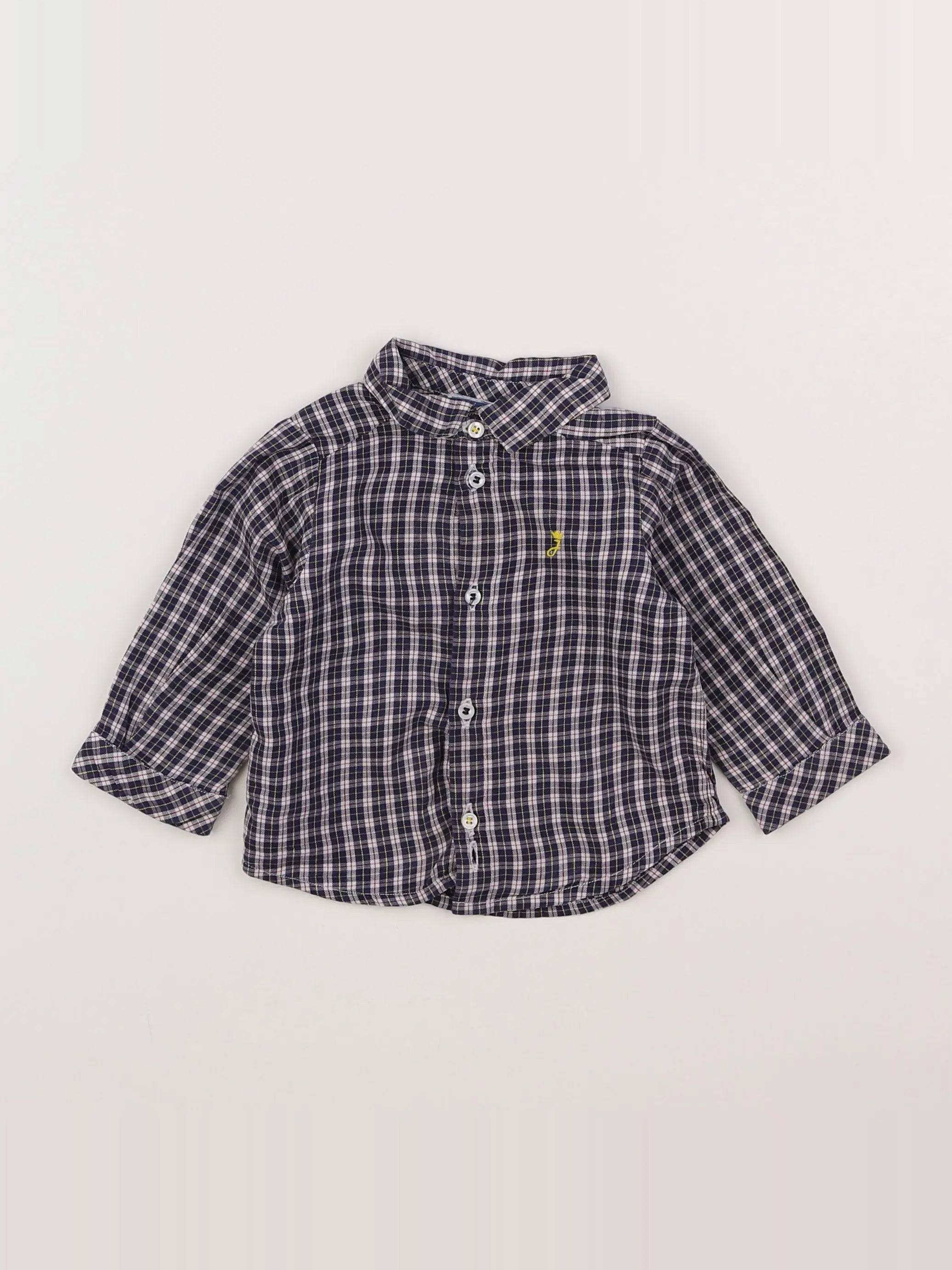 Jacadi - chemise rouge, bleu - 6 mois