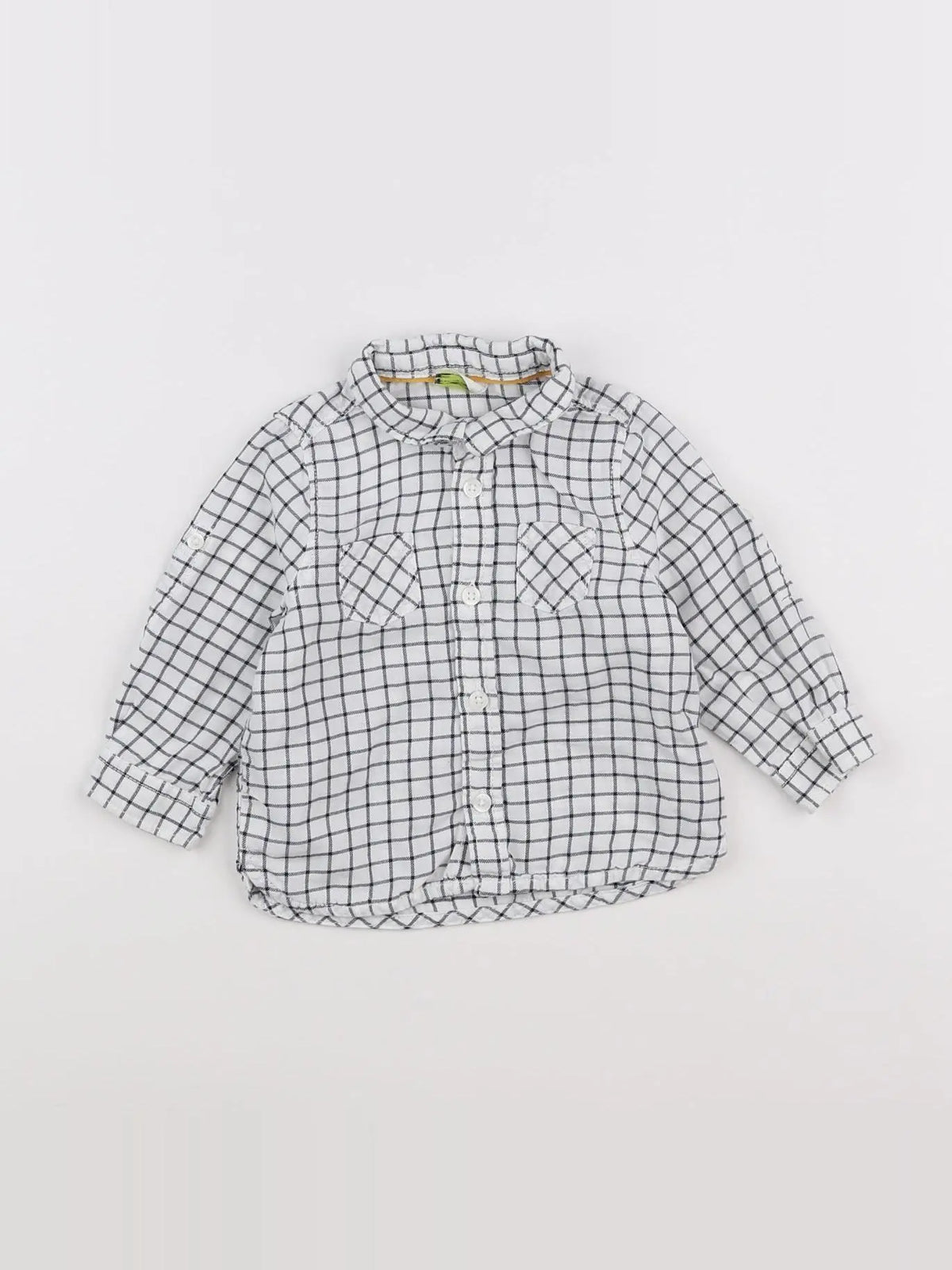 Tape à l'oeil - chemise blanc, gris - 9 mois