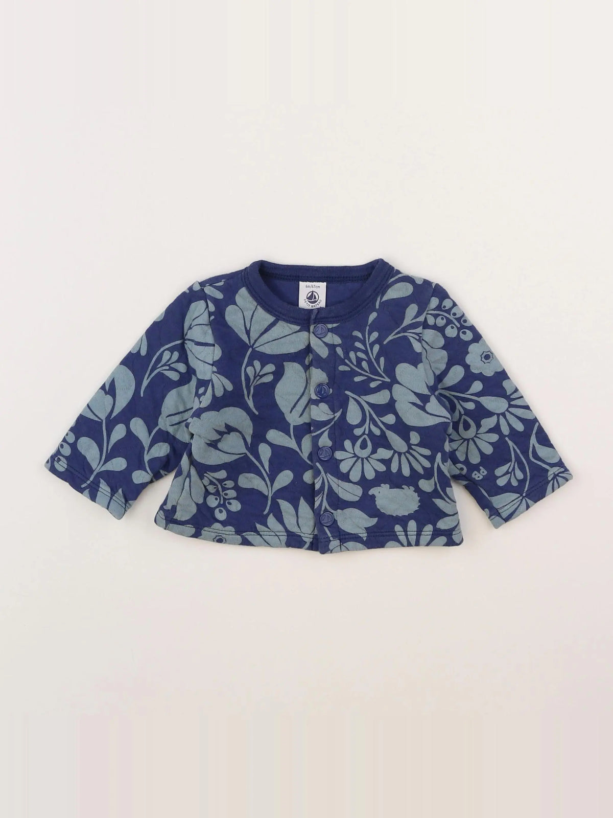 Petit Bateau - sweat bleu - 6 mois