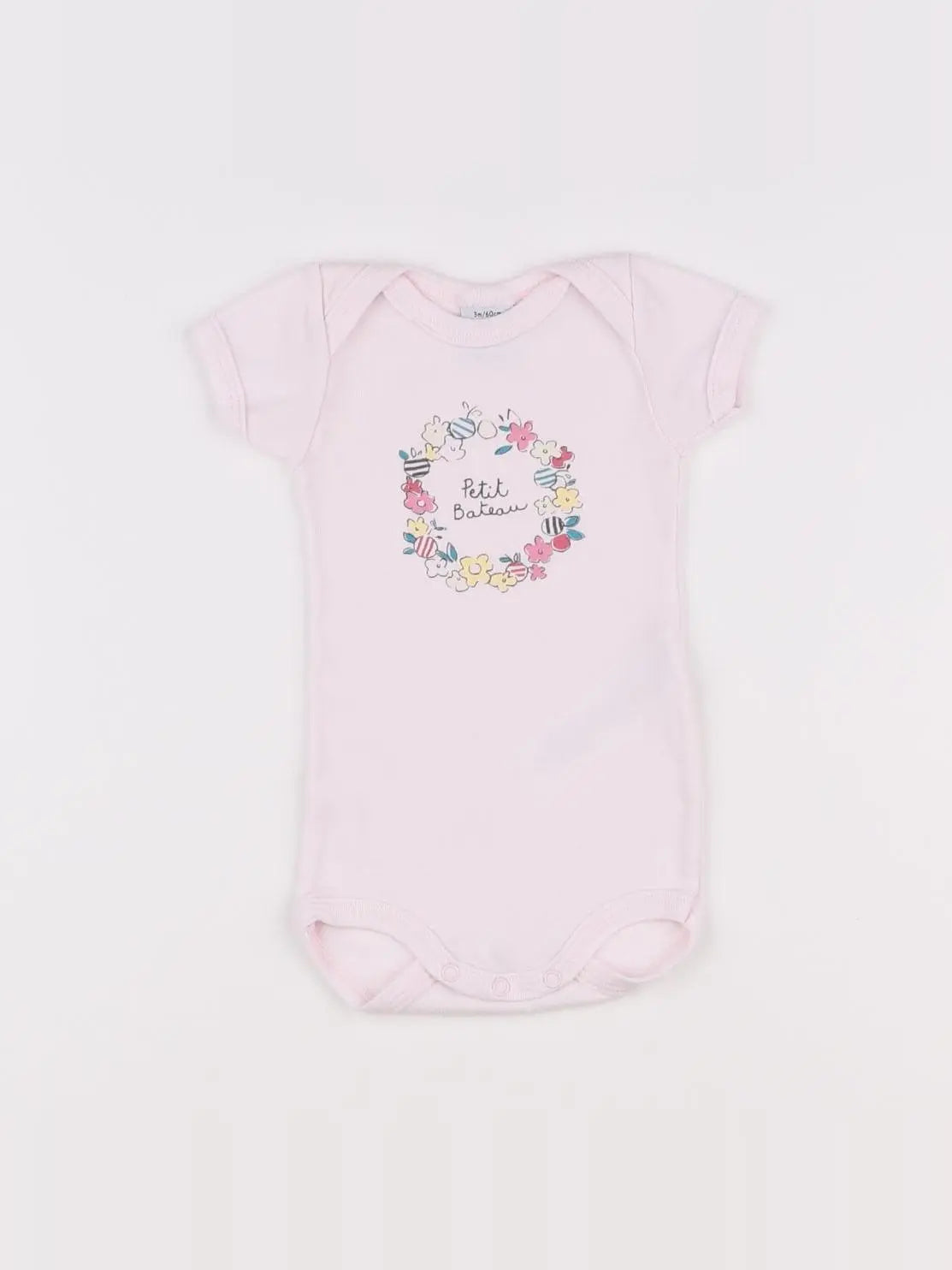 Petit Bateau - body rose, multicolore - 3 mois
