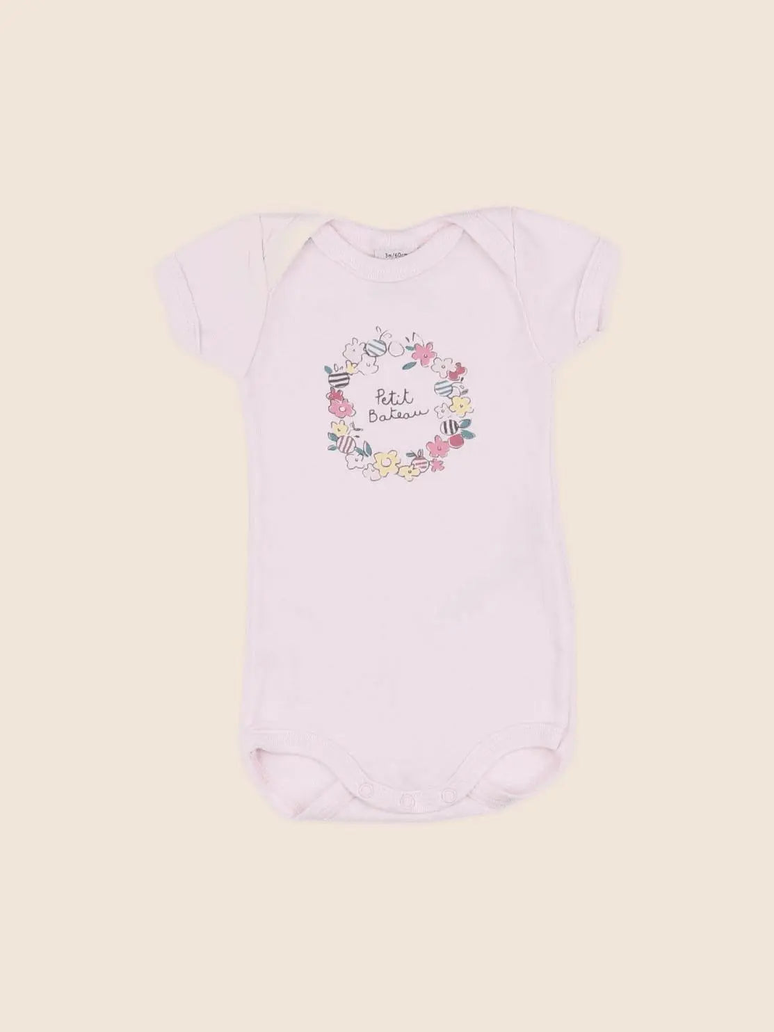 Petit Bateau - body rose, multicolore - 3 mois