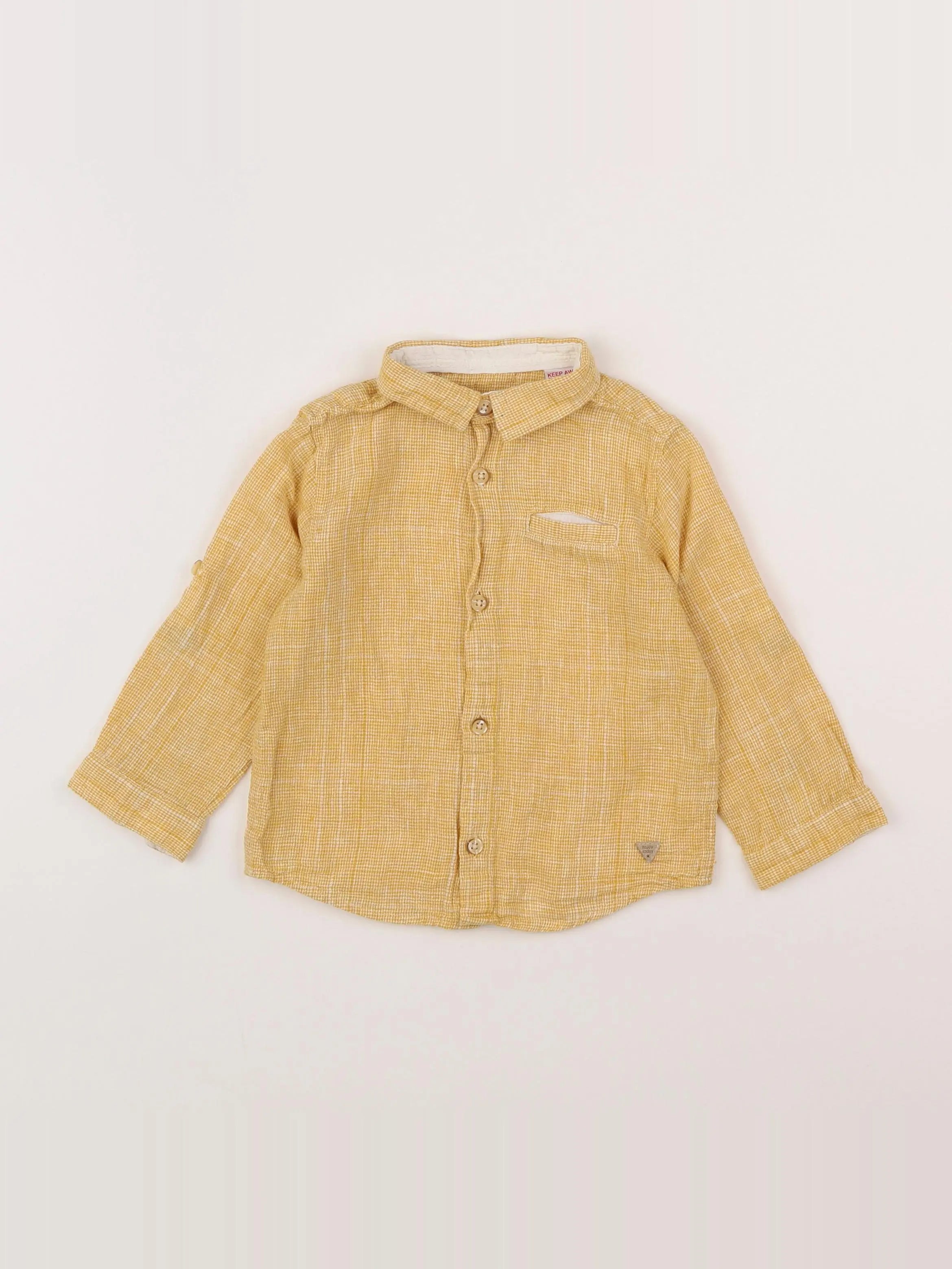 Zara - chemise jaune - 12/18 mois