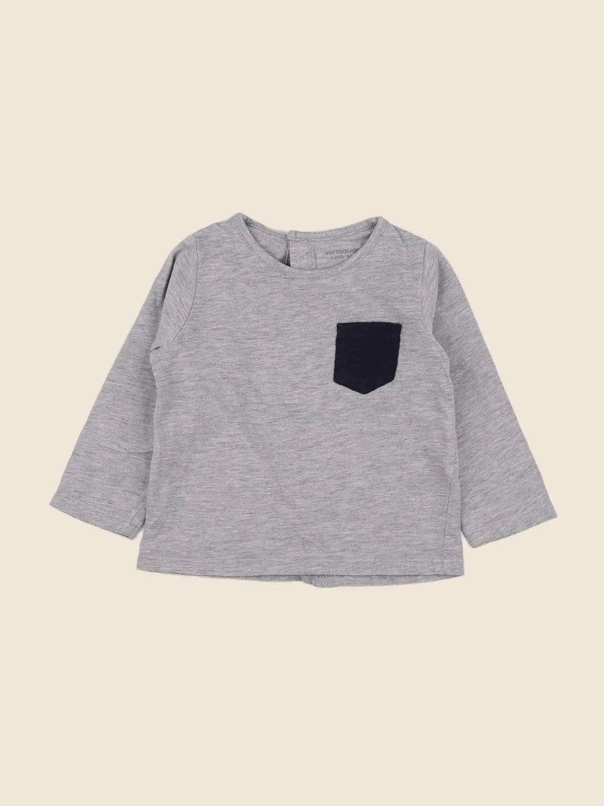 Vertbaudet - tee-shirt gris - 6 mois