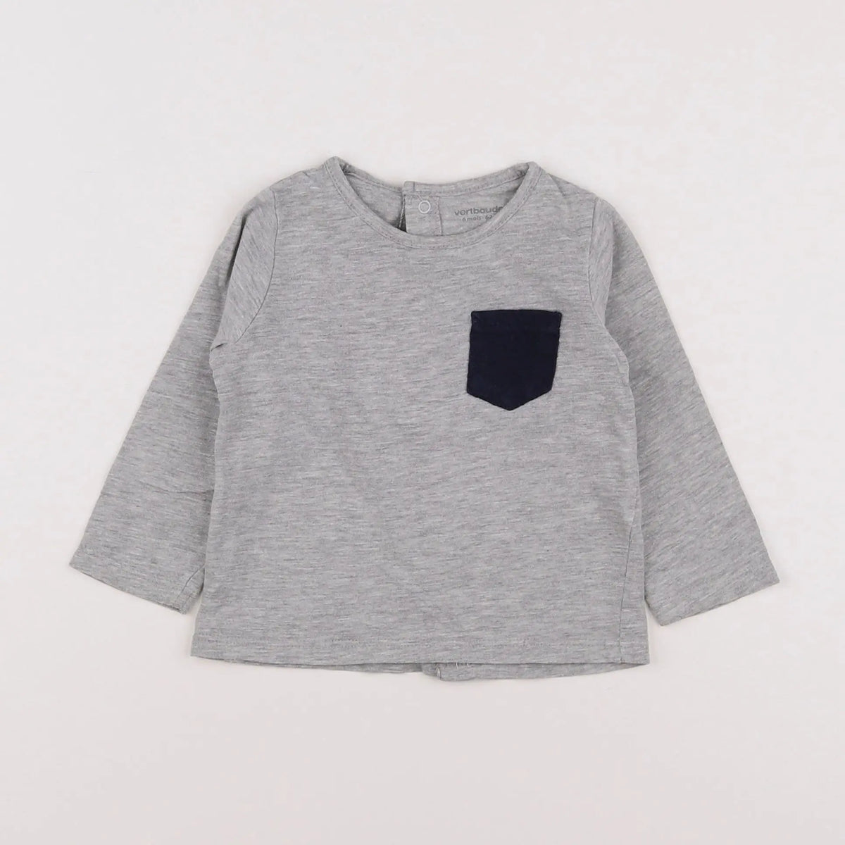 Vertbaudet - tee-shirt gris - 6 mois