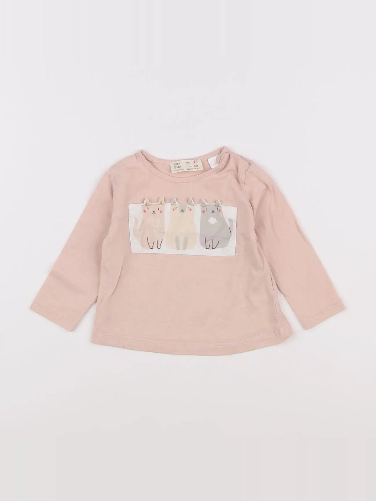 Zara - tee-shirt rose - 3/6 mois
