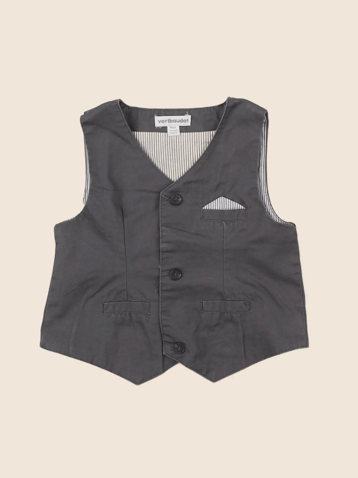 Vertbaudet - gilet gris - 12 mois