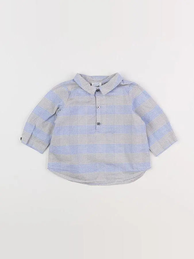 Jacadi - chemise bleu - 6 mois