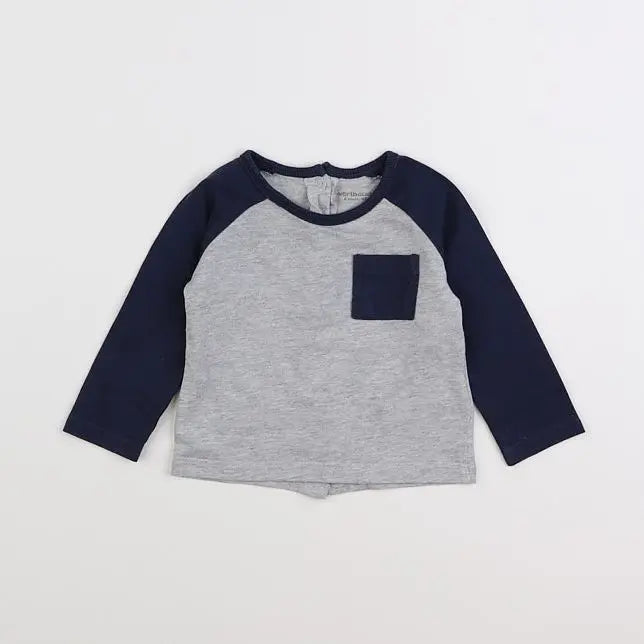 Vertbaudet - tee-shirt gris - 6 mois