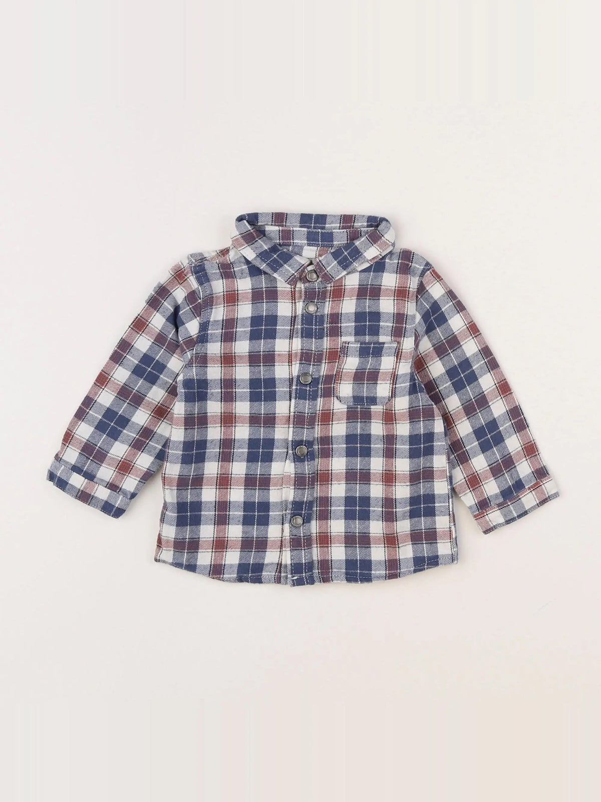 Vertbaudet - chemise bleu, blanc - 6 mois