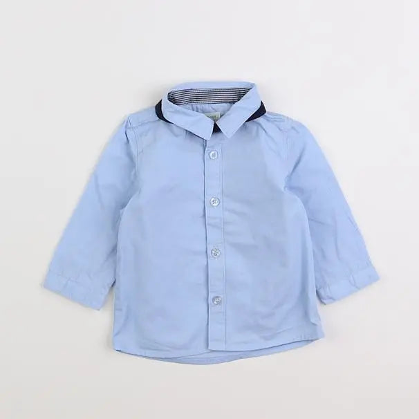 Vertbaudet - chemise bleu - 6 mois