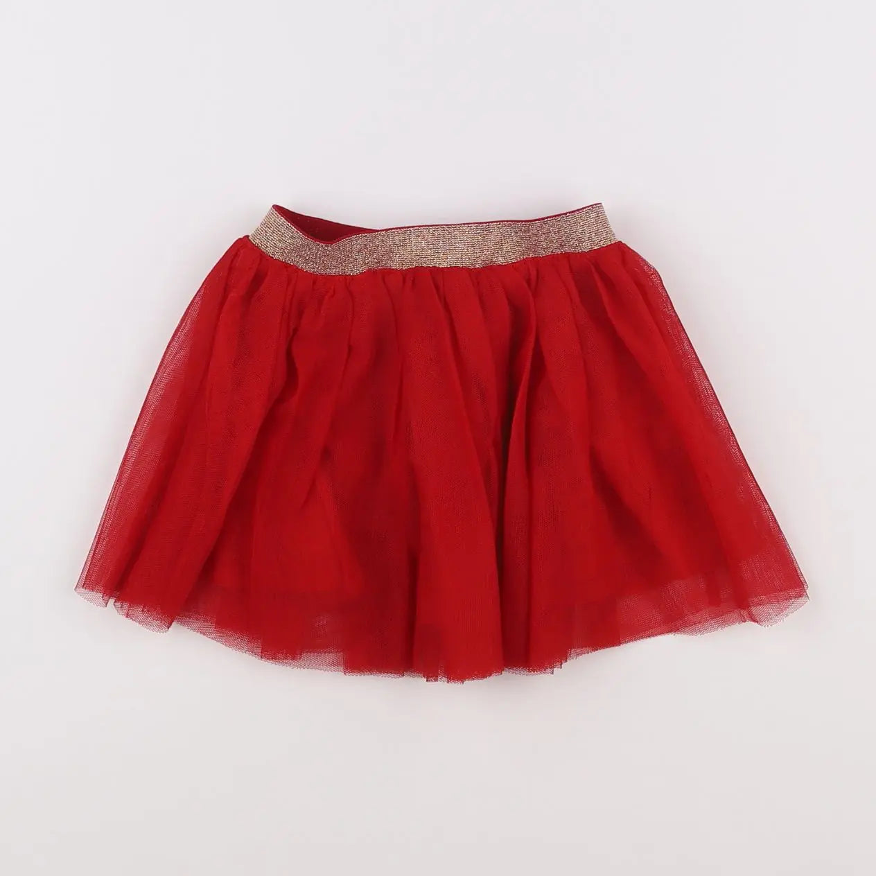 Vertbaudet - jupe rouge, or - 2 ans