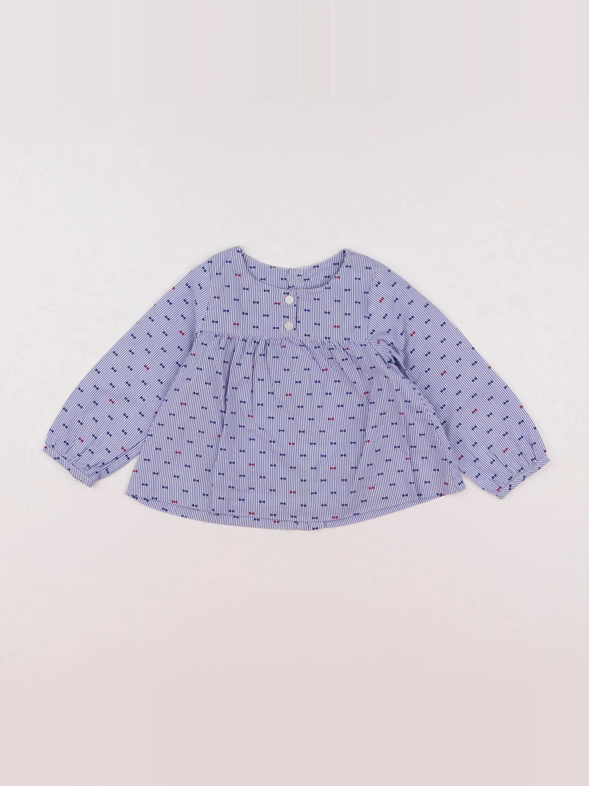 Jacadi - blouse bleu - 12 mois