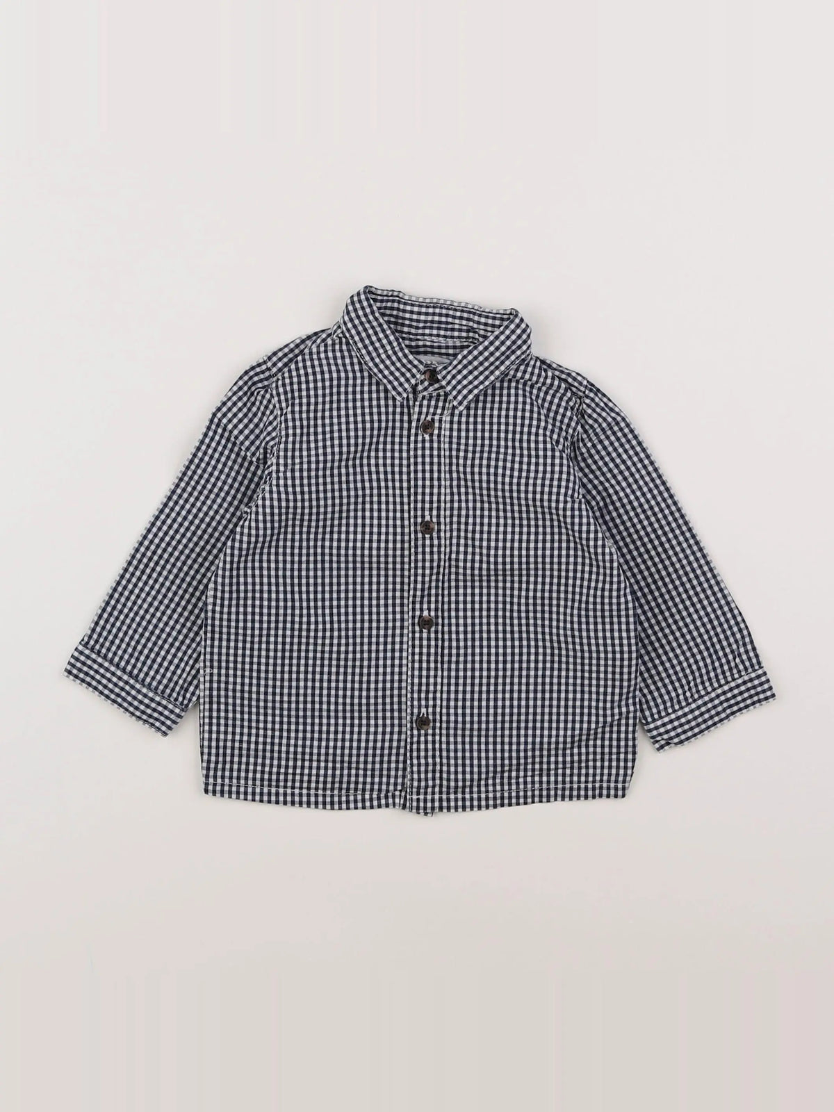 Vertbaudet - chemise blanc, bleu - 12 mois
