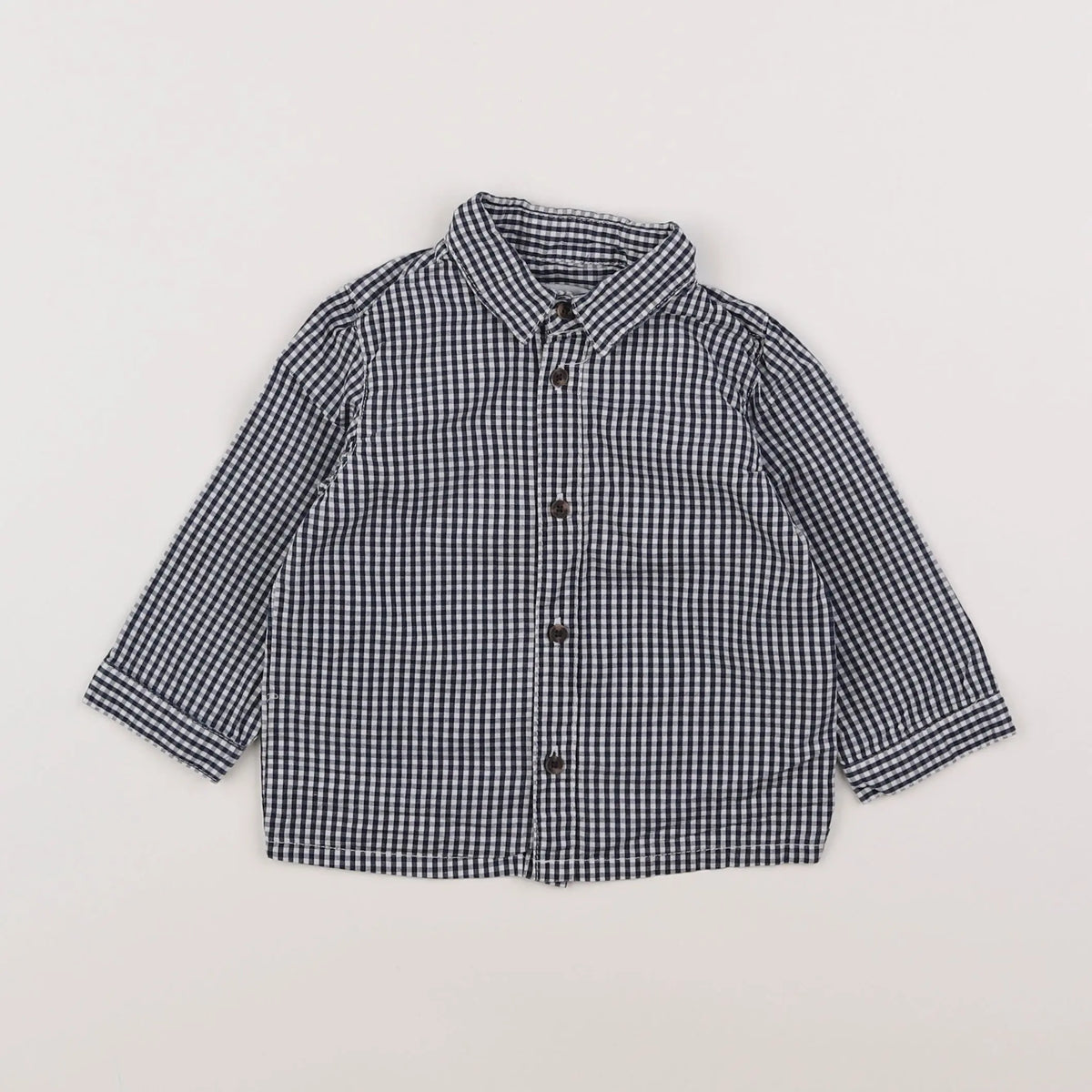 Vertbaudet - chemise blanc, bleu - 12 mois