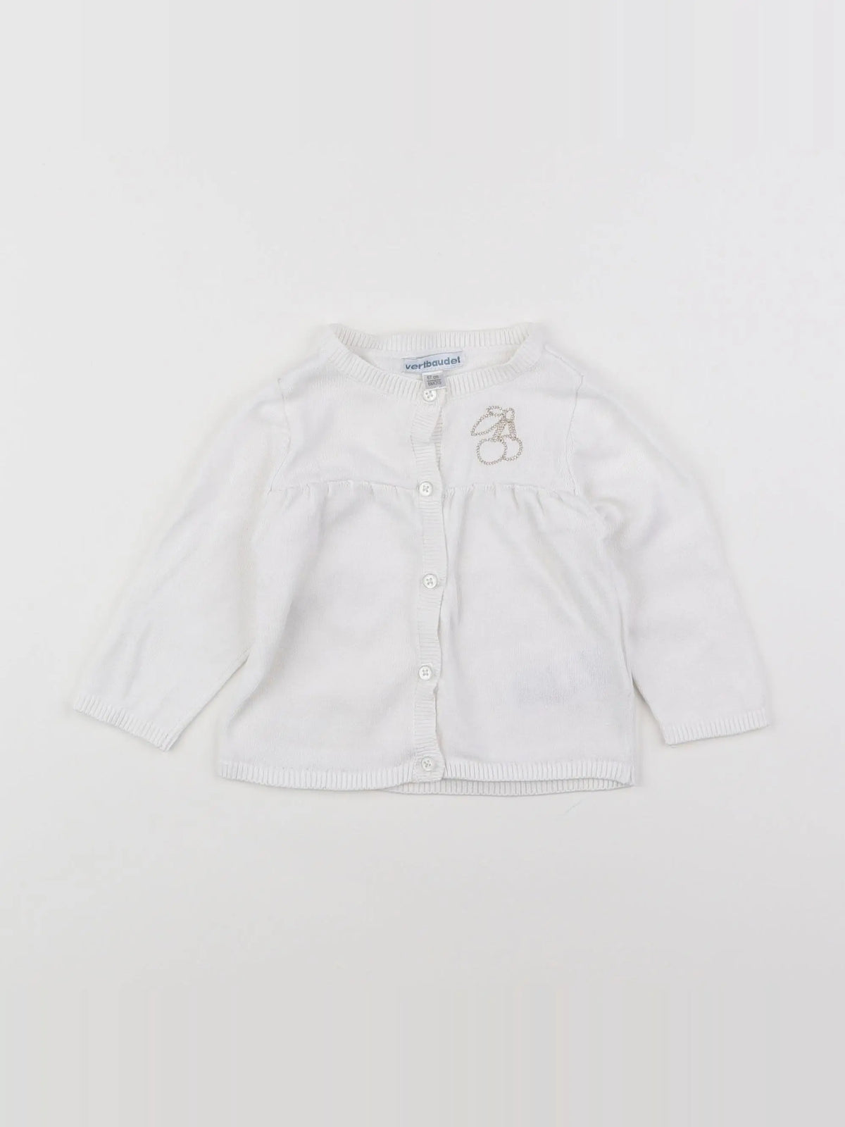 Vertbaudet - gilet blanc - 6 mois
