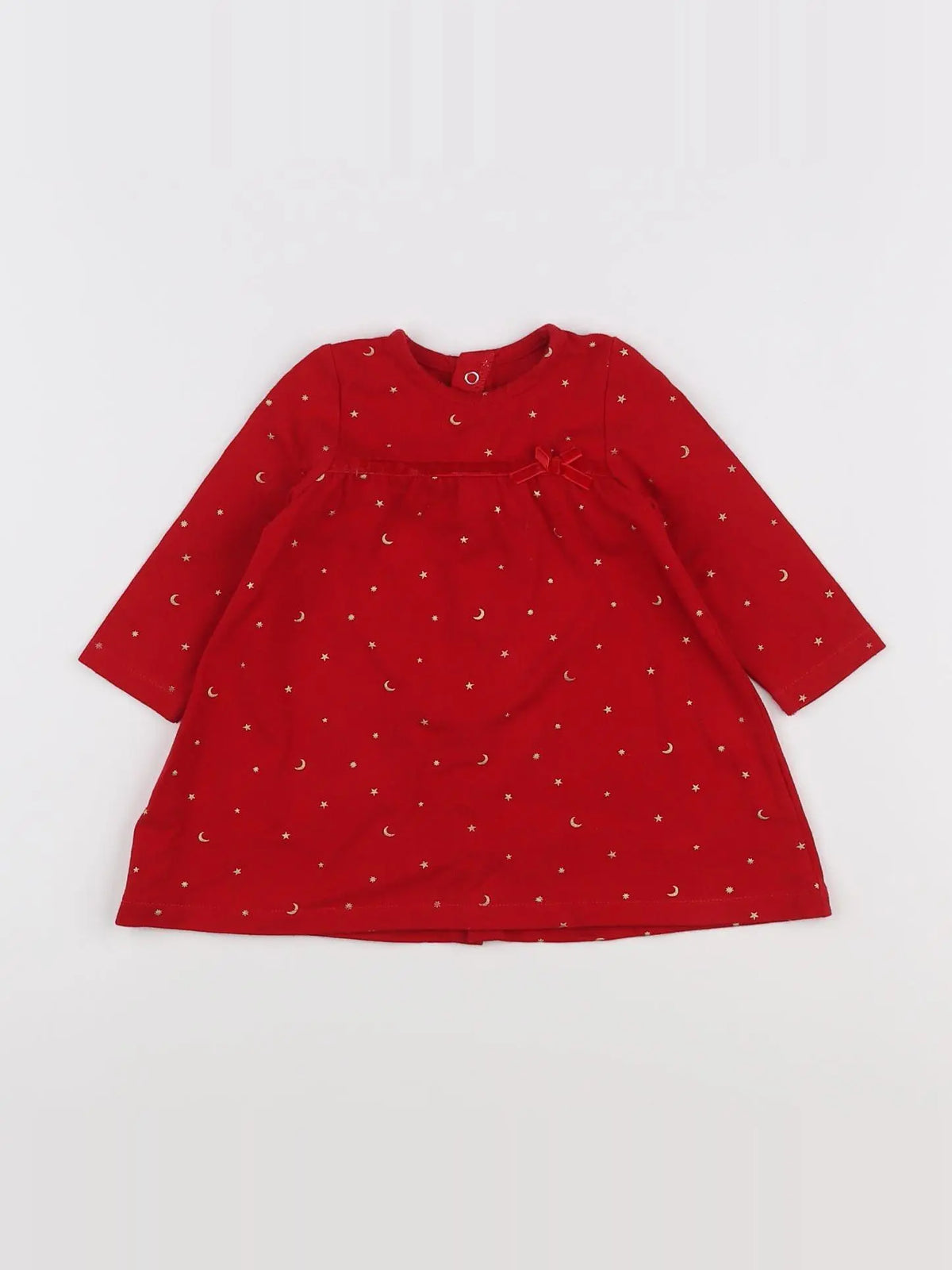 Vertbaudet - robe rouge, or - 6 mois