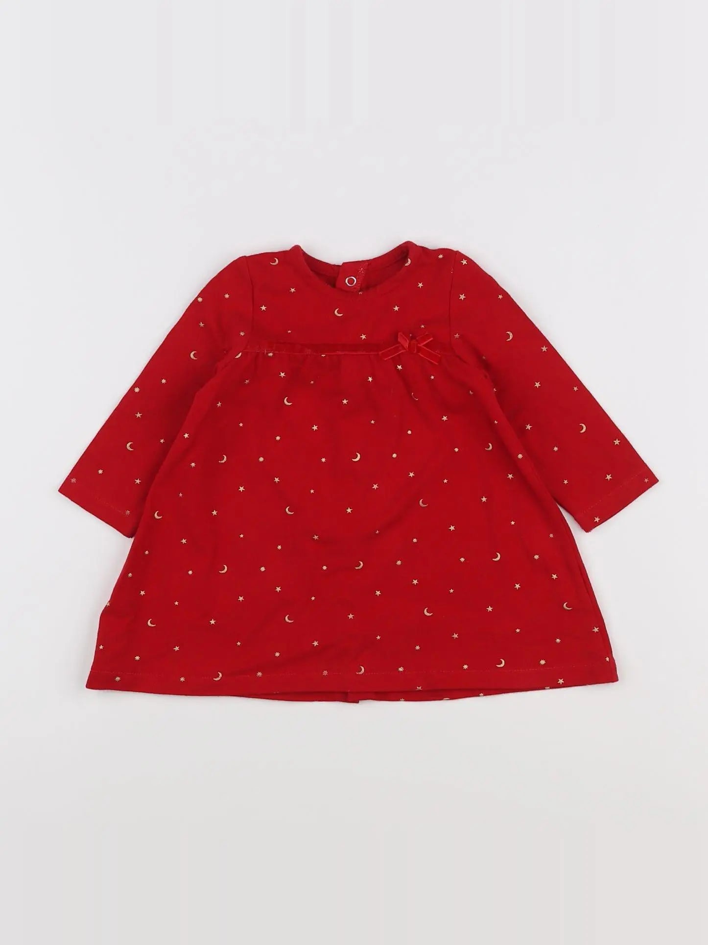 Vertbaudet - robe rouge, or - 6 mois