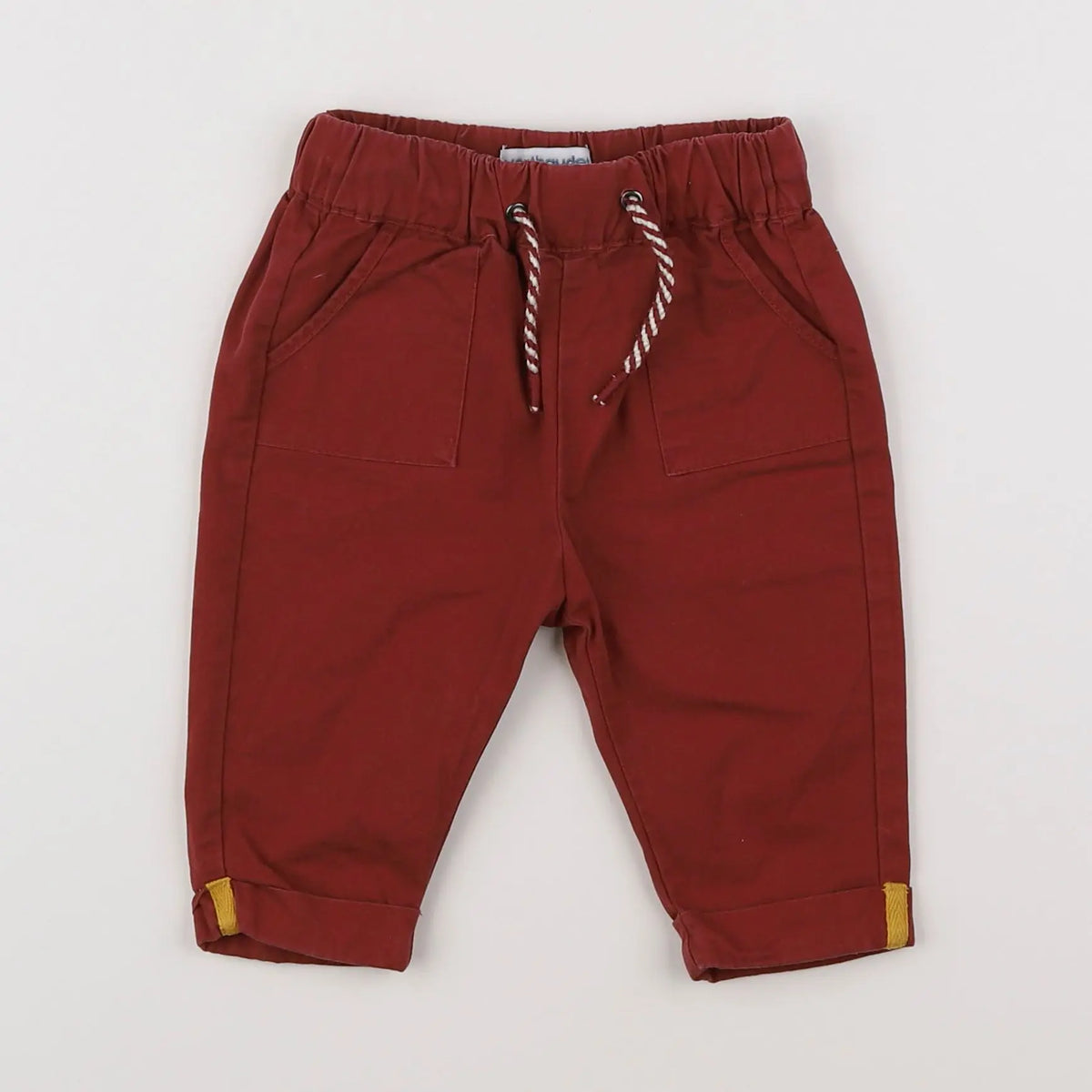 Vertbaudet - pantalon rouge - 6 mois