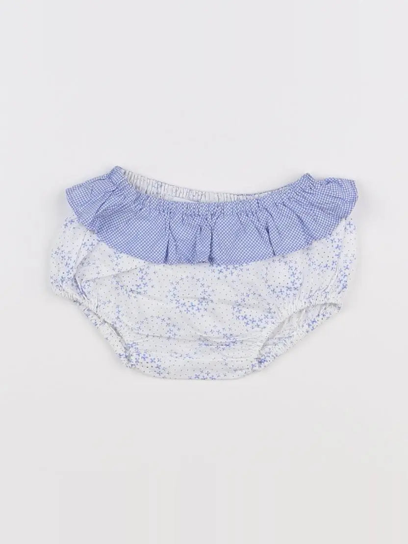 Jacadi - bloomer blanc, bleu - 6 mois