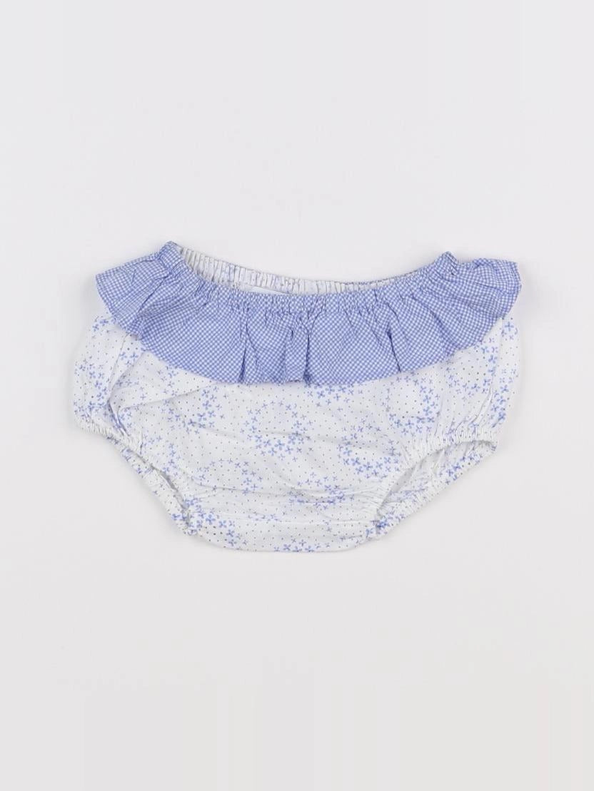 Jacadi - bloomer blanc, bleu - 6 mois