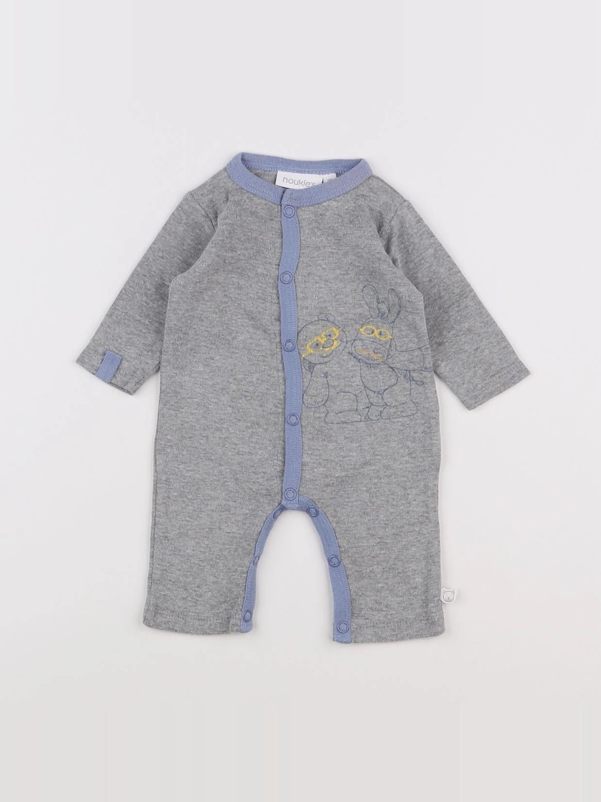 Noukie's - pyjama coton gris - 0 mois
