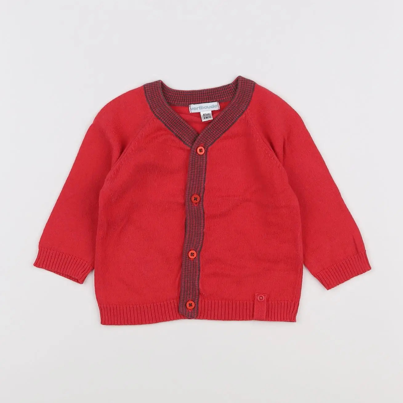 Vertbaudet - gilet rouge - 6 mois