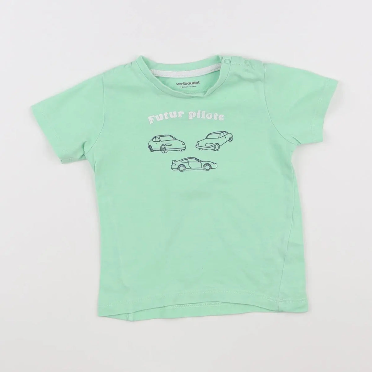 Vertbaudet - tee-shirt vert - 12 mois