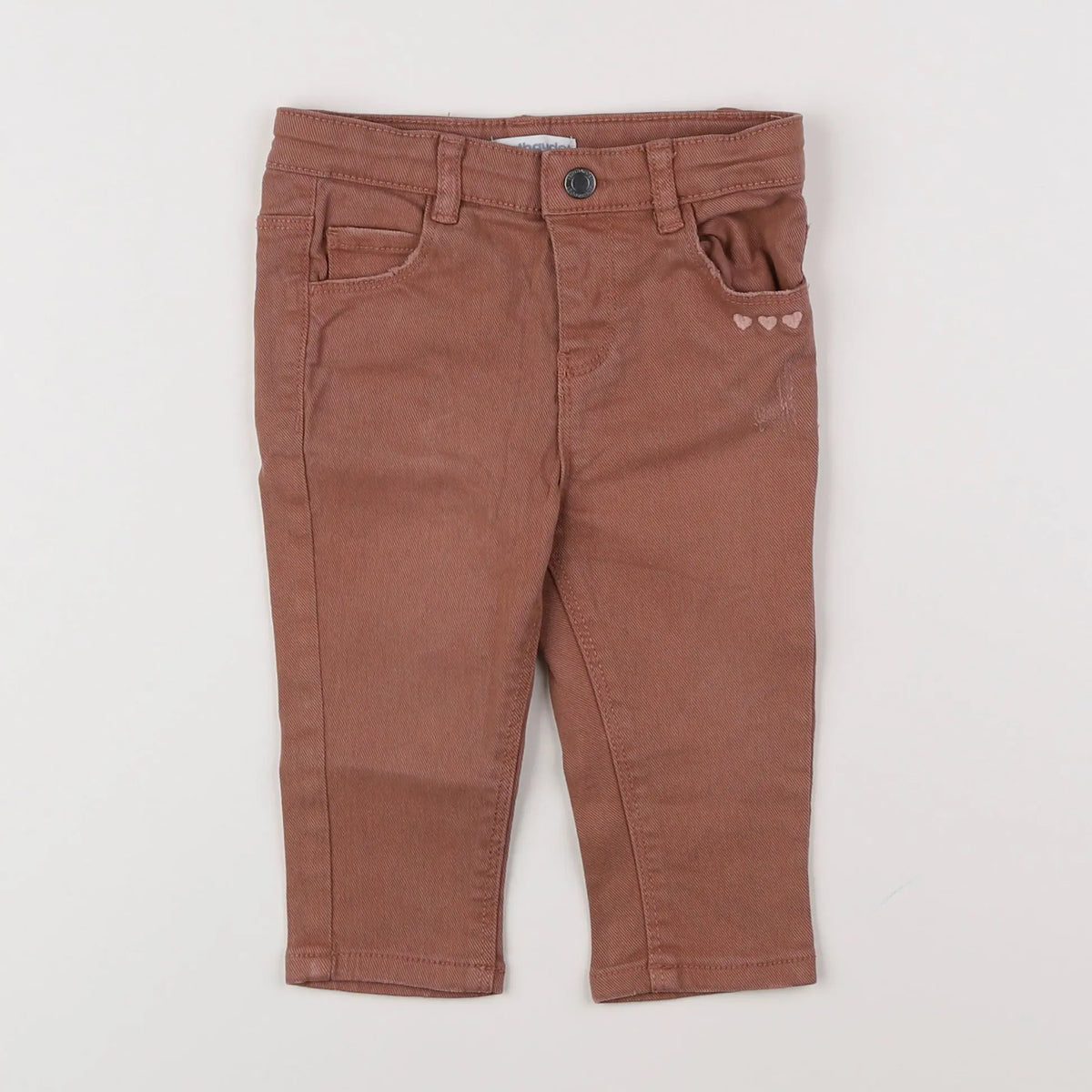 Vertbaudet - pantalon marron - 12 mois