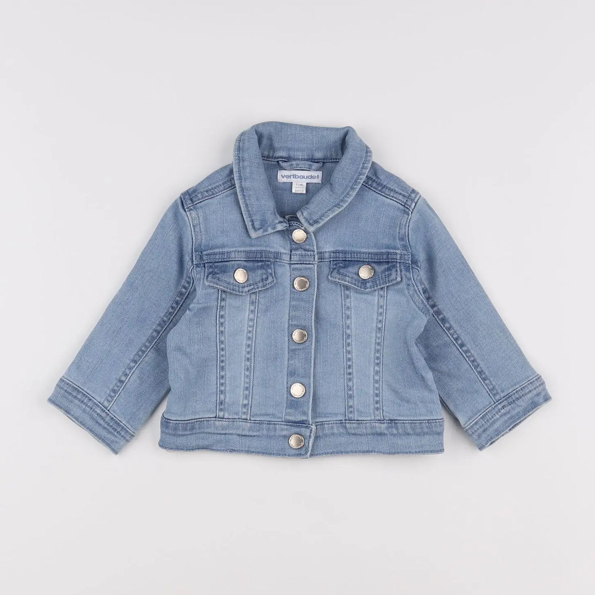 Vertbaudet - veste imprimé au dos bleu - 9 mois