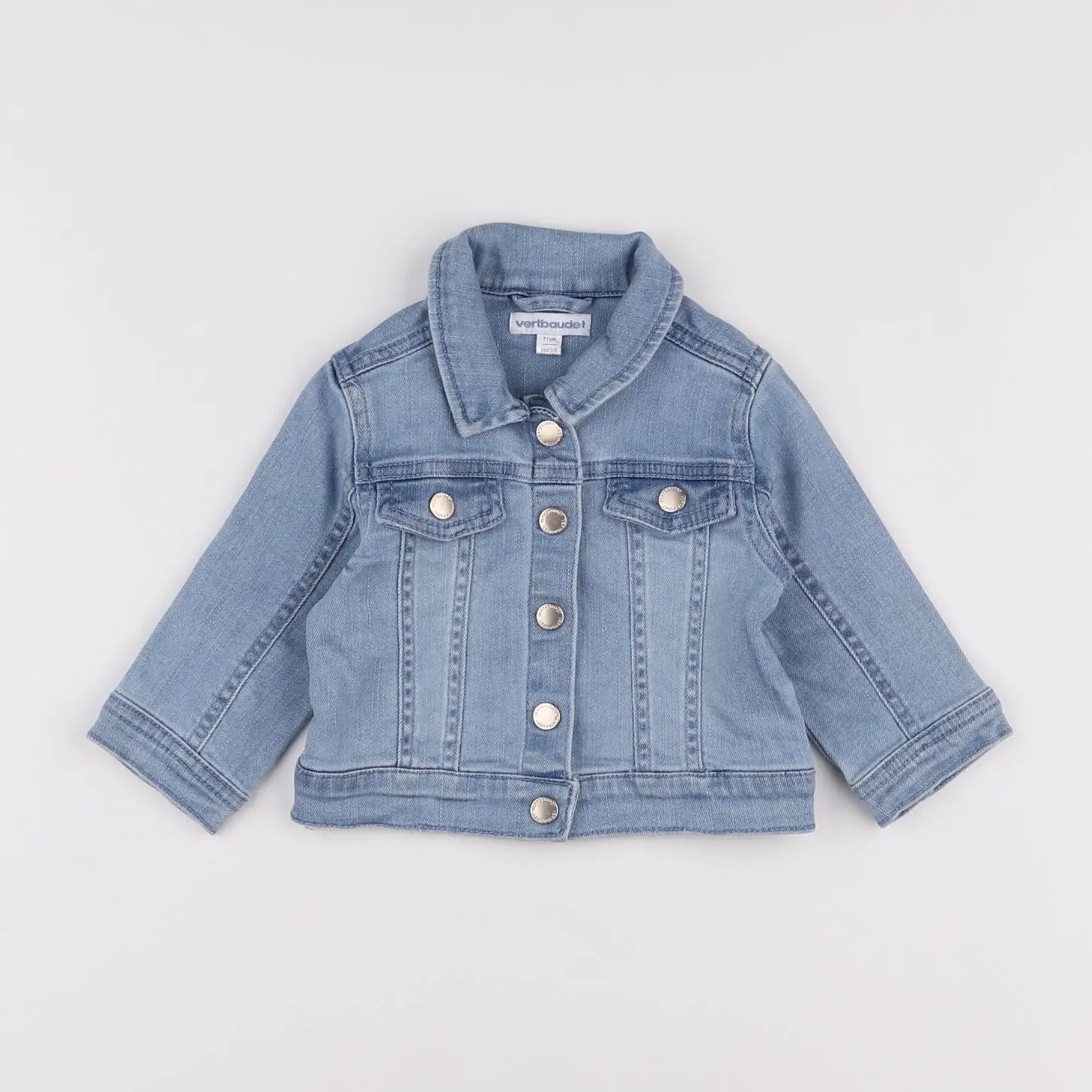 Vertbaudet - veste imprimé au dos bleu - 9 mois