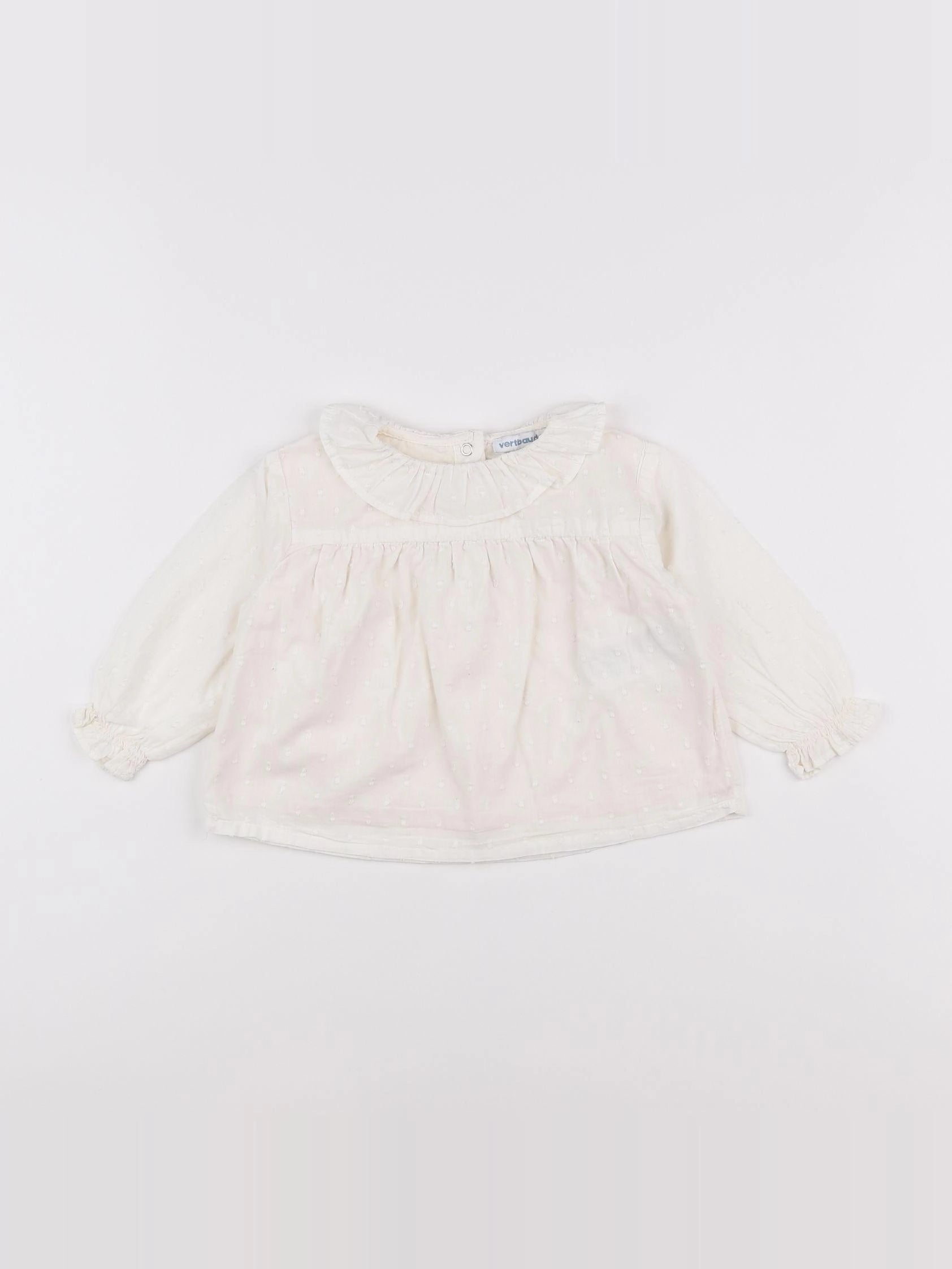 Vertbaudet - blouse blanc - 12 mois