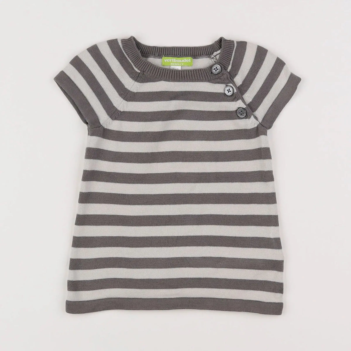 Vertbaudet - robe blanc, gris - 3 mois