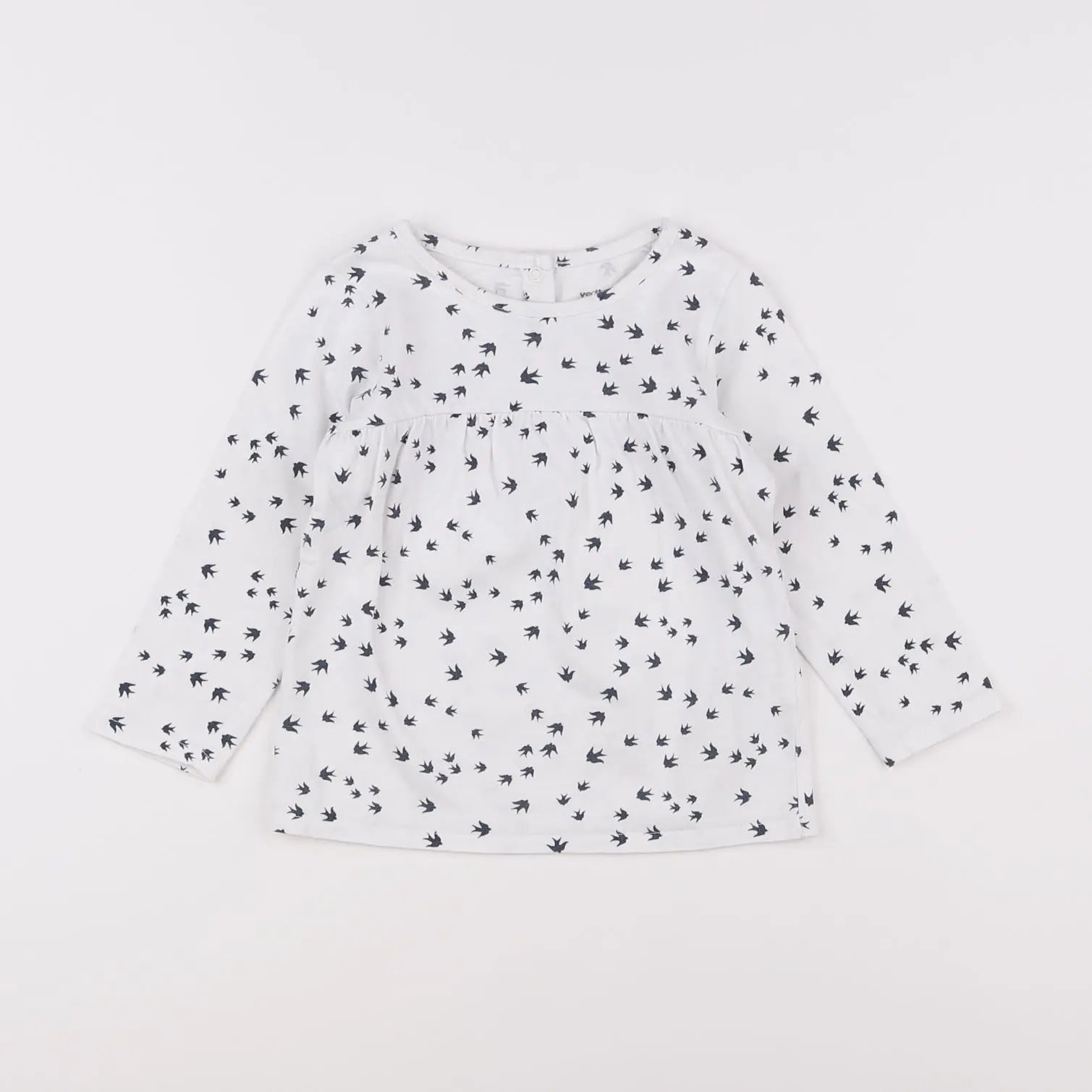 Vertbaudet - tee-shirt blanc, bleu - 18 mois