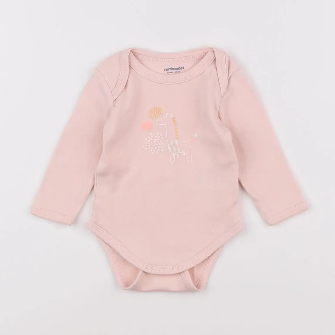 Vertbaudet - body rose - 3 mois