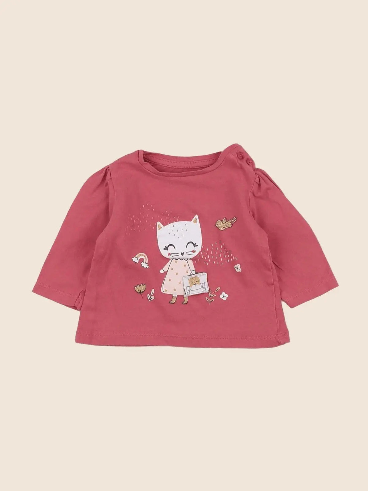 Vertbaudet - tee-shirt rose - 3 mois